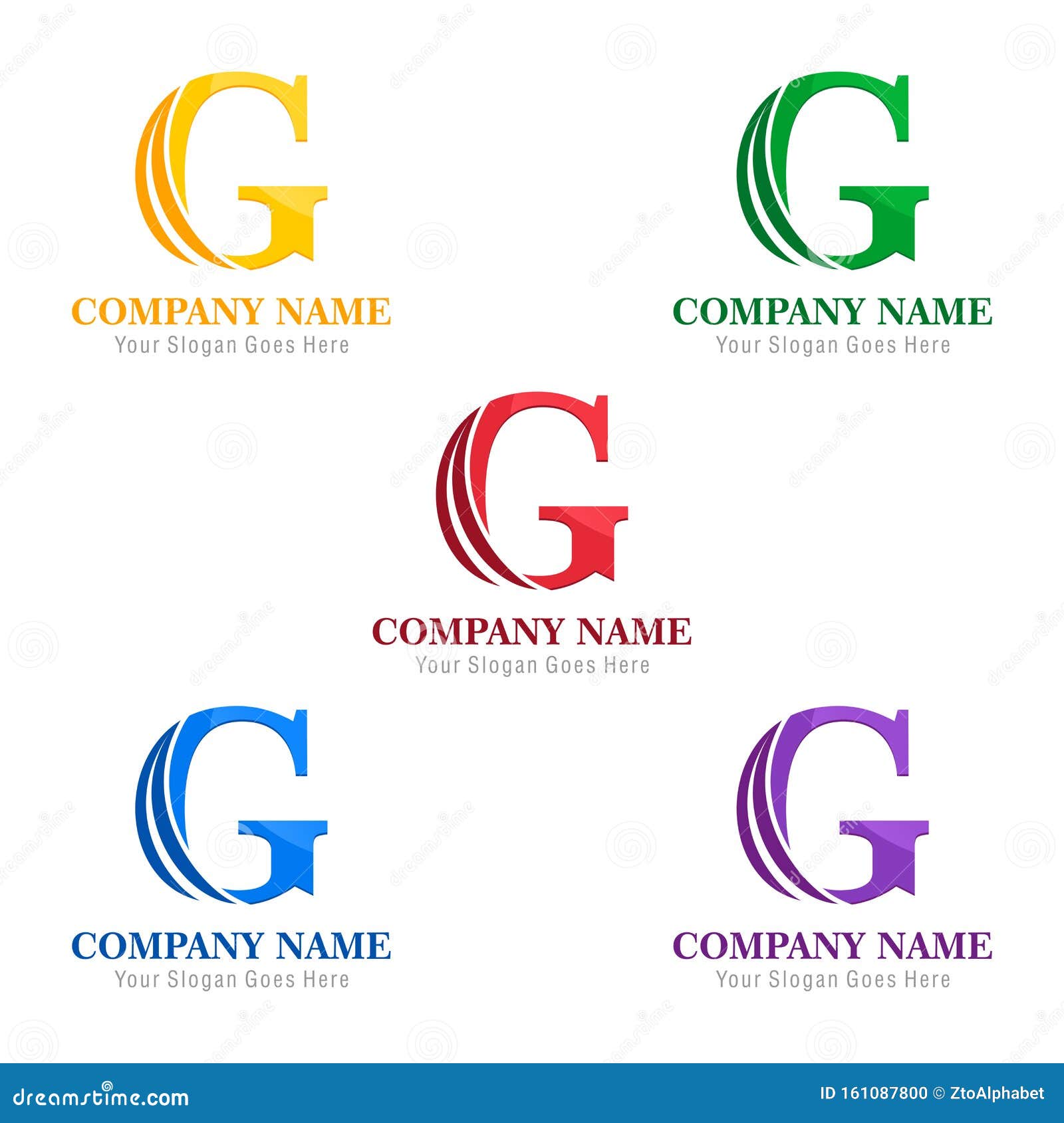 Initials Letter G Company Name Logo Stock Vector Illustration Of