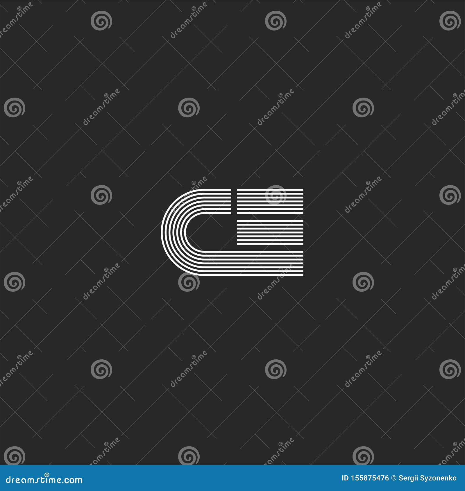 initials letters ce or ec logo hipster monogram two letters combination c and e, minimalist linear style