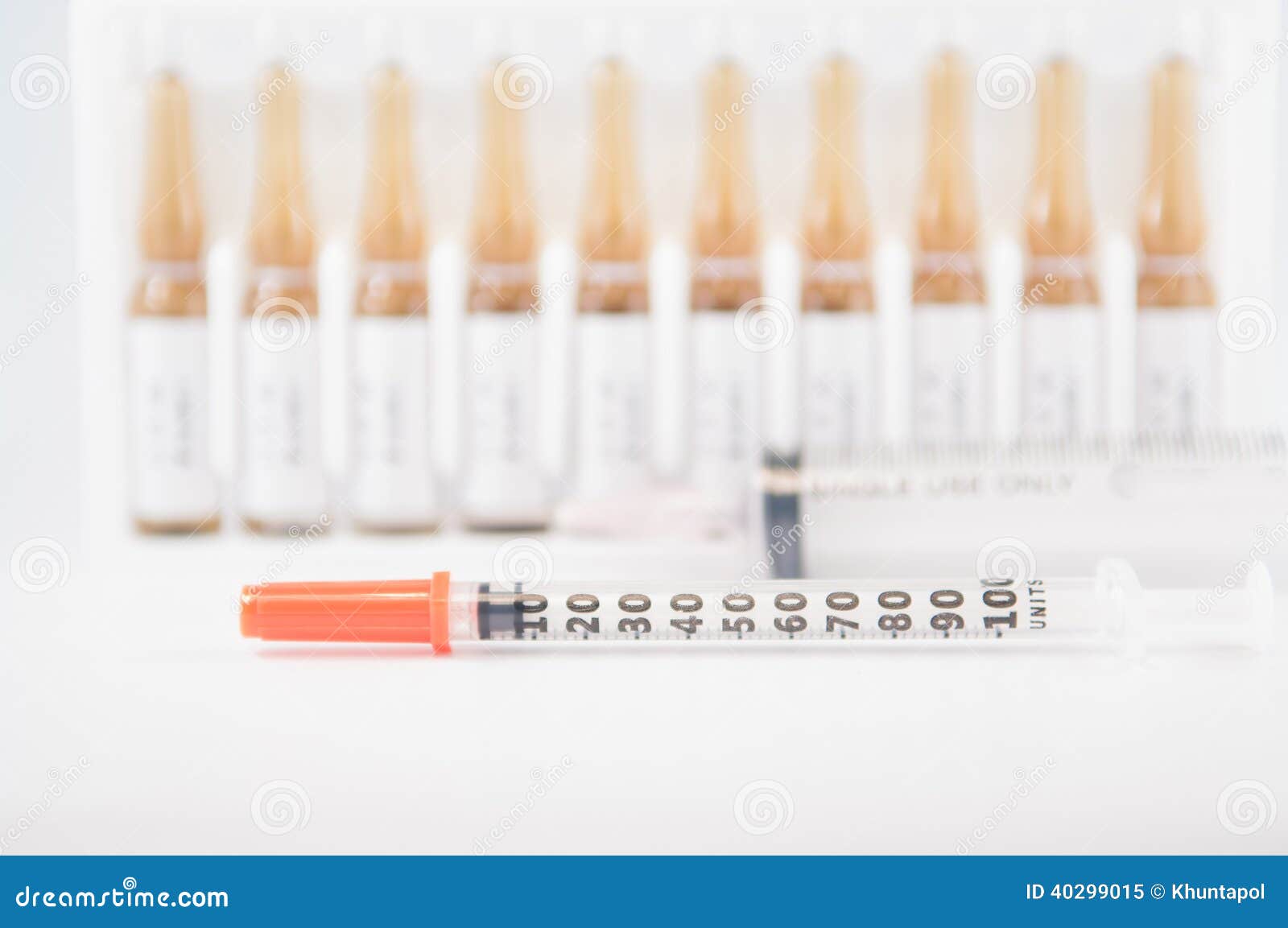 Injection Ampule Pack and Disposable Syringe Stock Image Image of