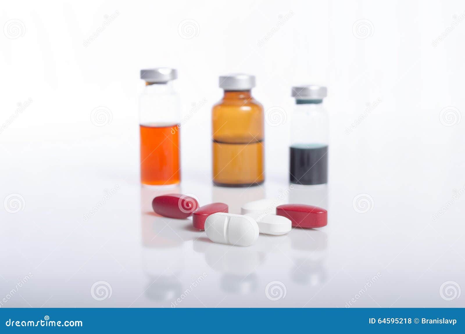 Injection Ampule with Pills Show Medicine Concept Stock Photo Image