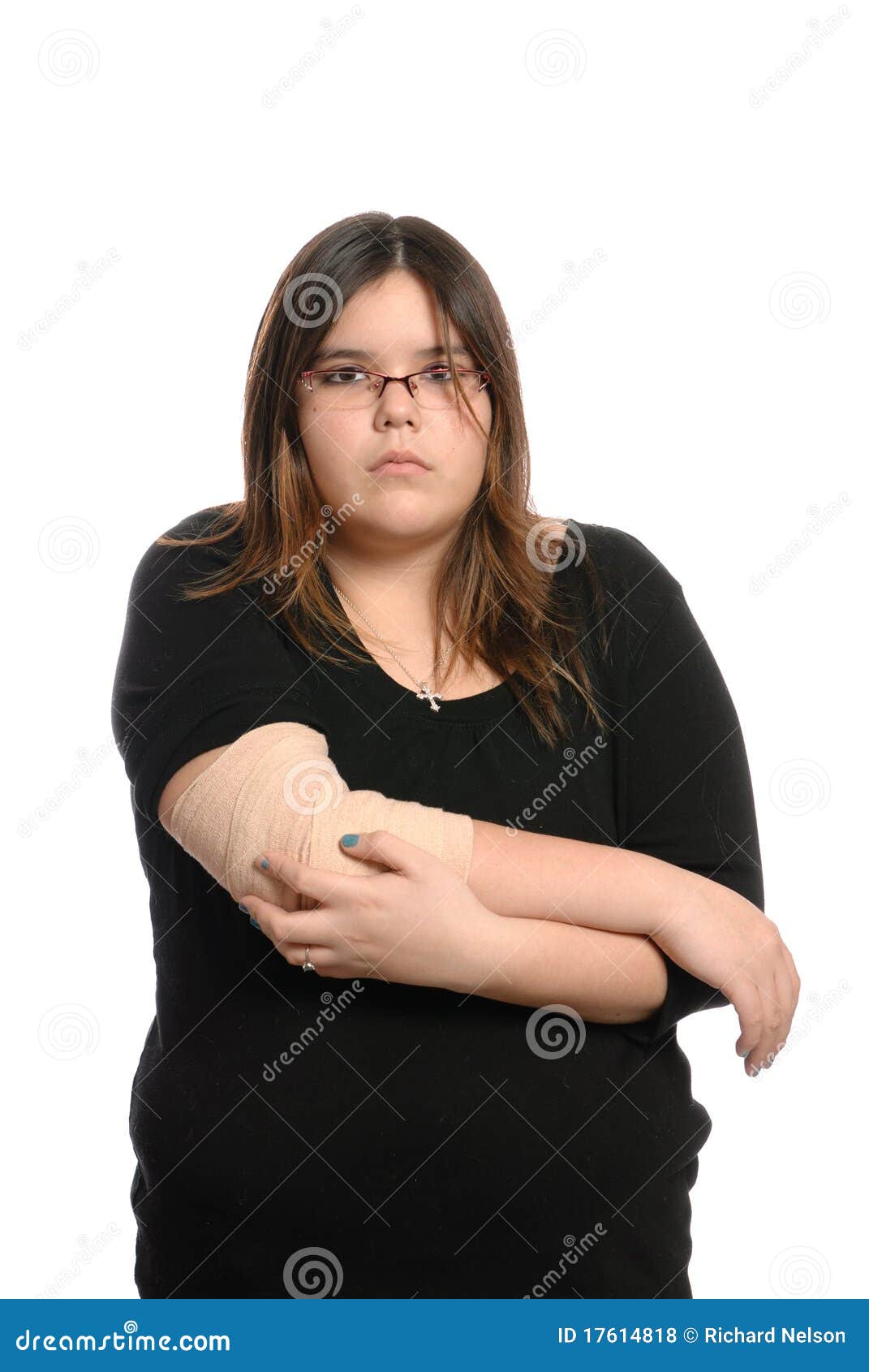 Injured Elbow Girl stock photo. Image of medical, ache 17614818