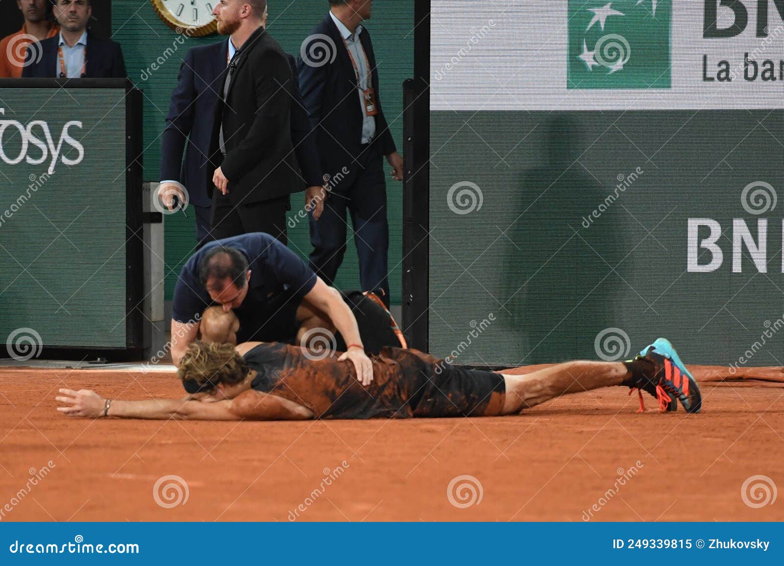 Injured Tennis Player Alexander Zverev of Germany Requires Medical Attention during His Semi-final Match Against Rafael Nadal Editorial Image 