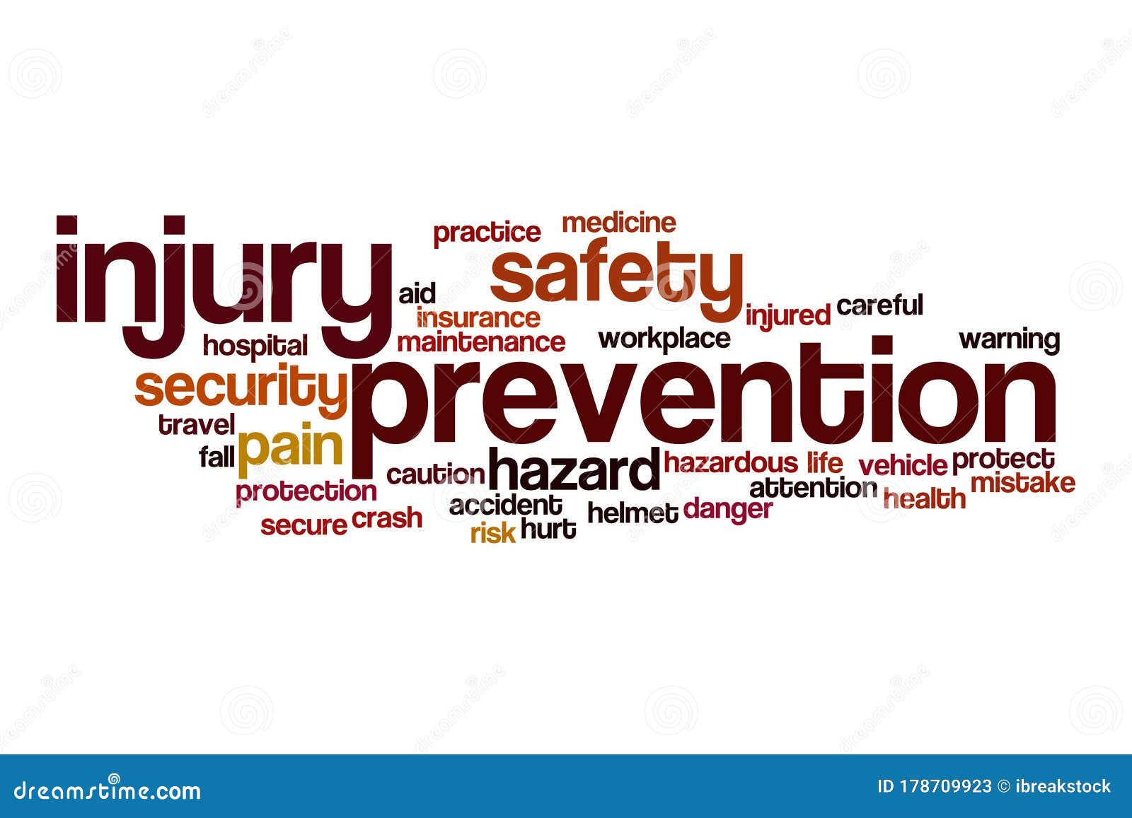 Injury Prevention Word Cloud Concept Stock Illustration - Illustration