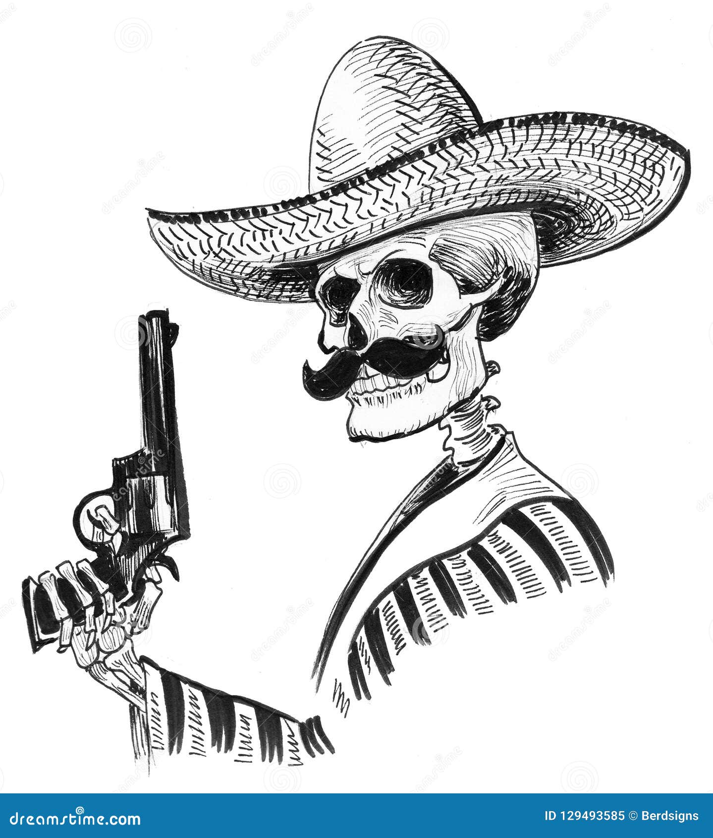 Mexican bandit stock illustration. Illustration of white - 129493585
