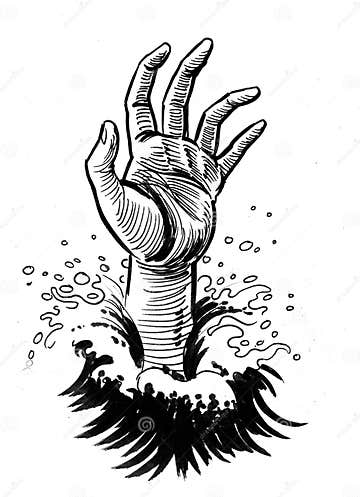 Drowning hand stock illustration. Illustration of fingers - 115269407