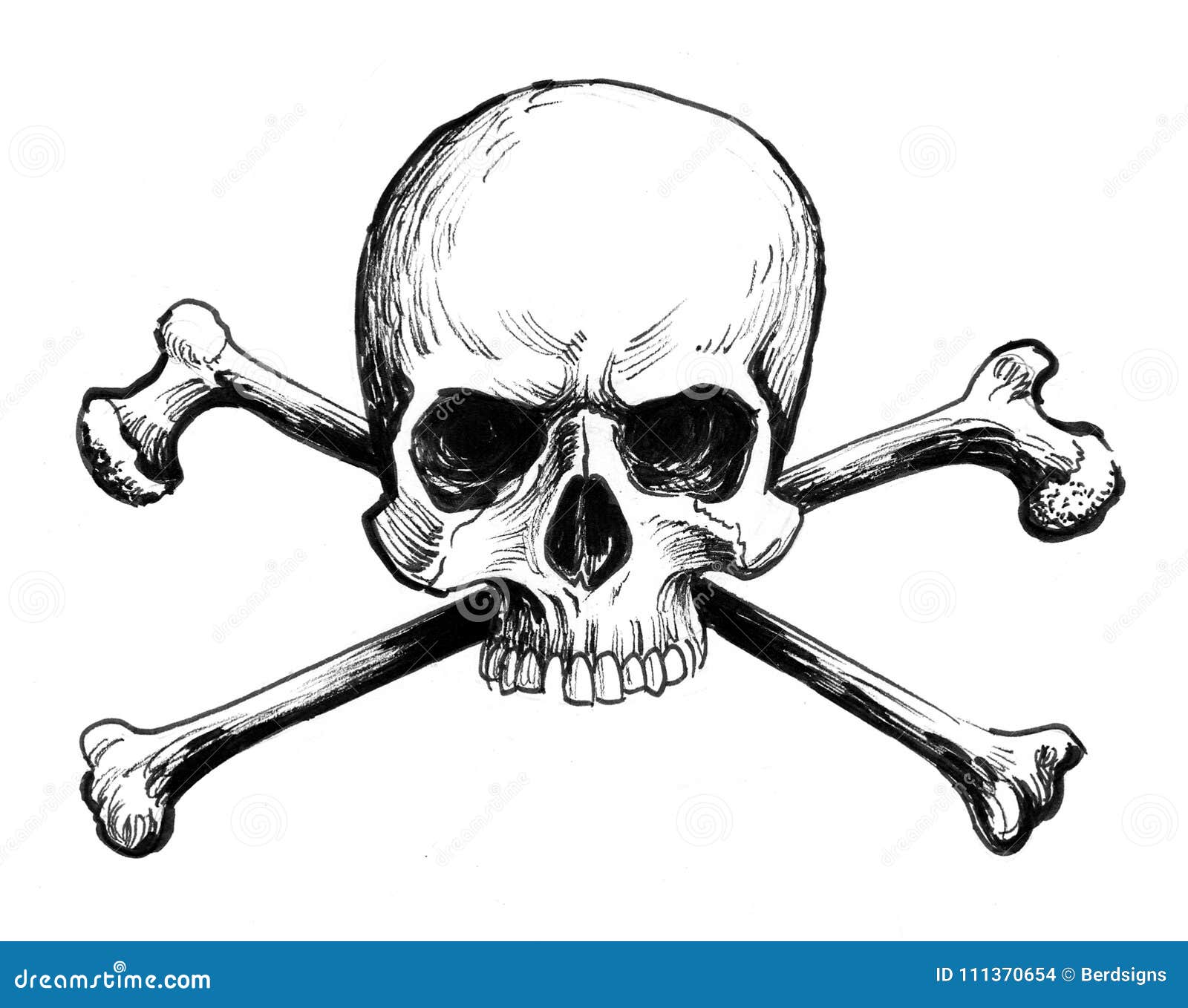 Skull and bones stock illustration. Illustration of skull - 111370654