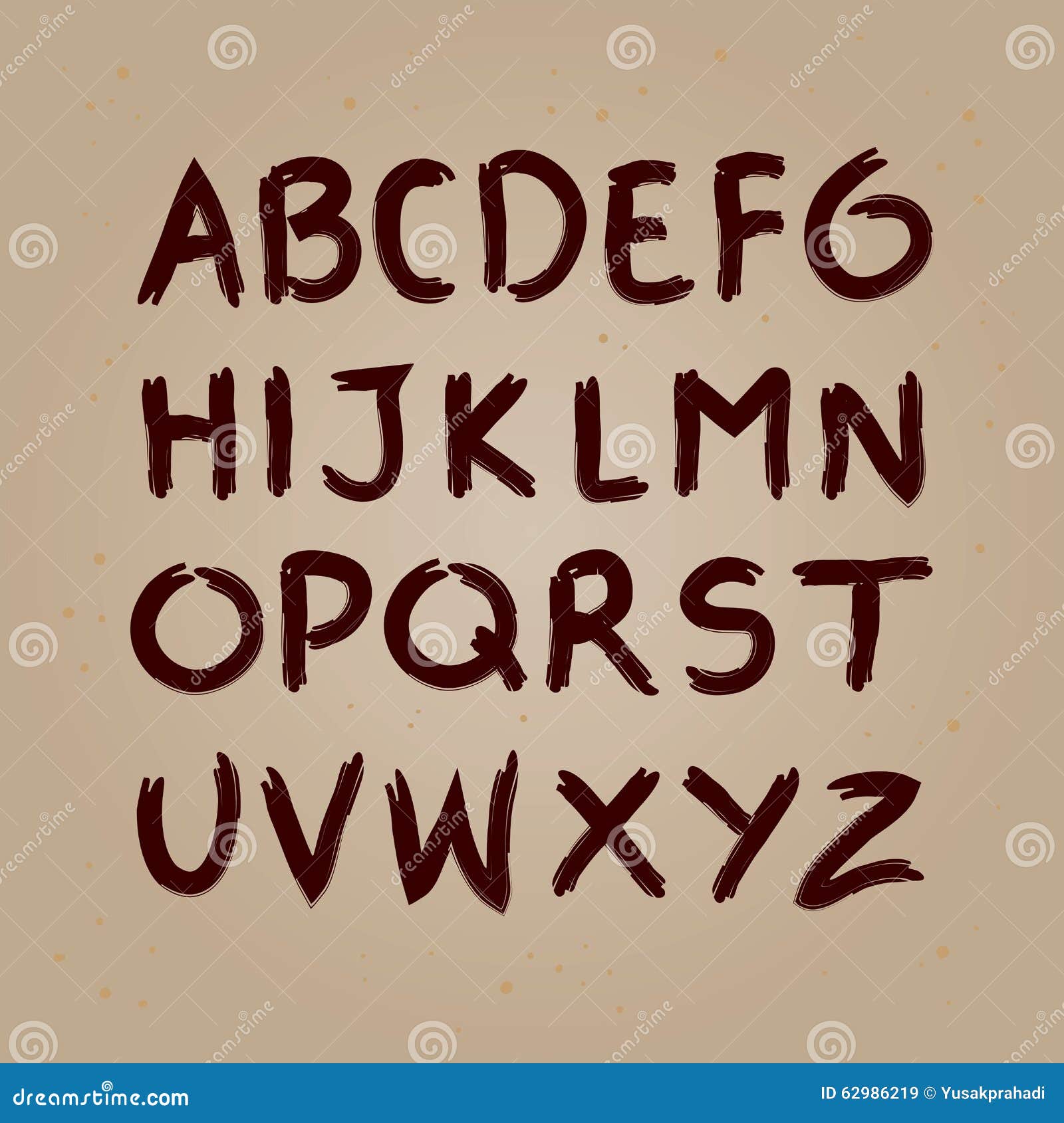 Ink Brush Hand Writing Alphabet Stock Vector Illustration of type