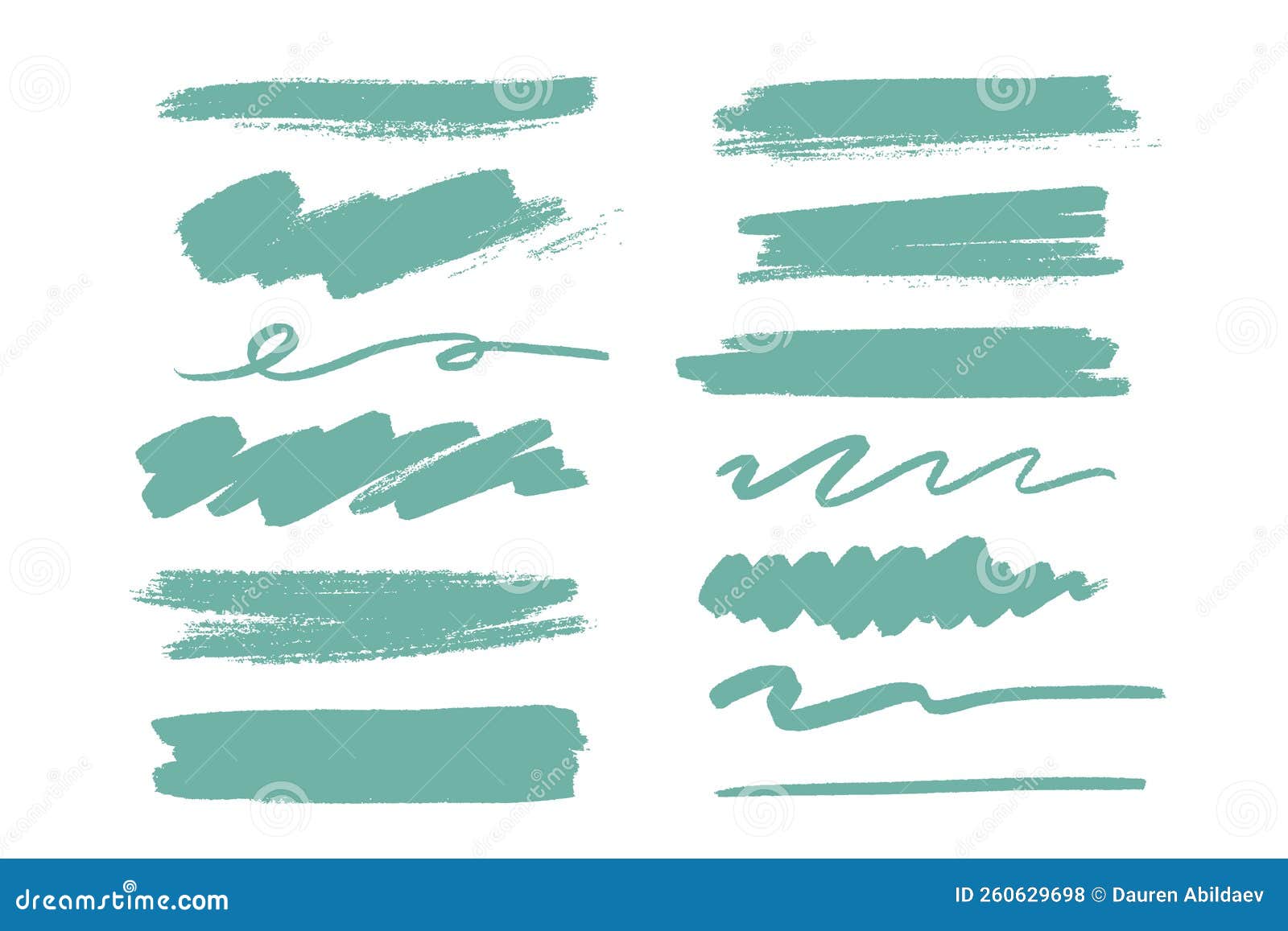 Ink Brush Stroke Set Vector Illustration. Stock Vector Illustration