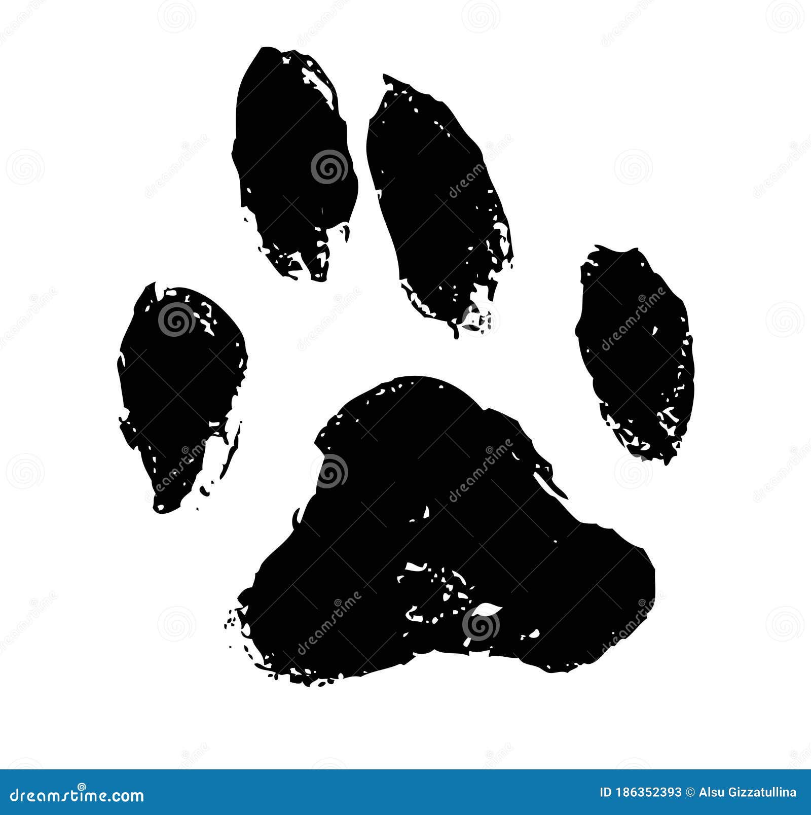 Påstand fællesskab Fødested Ink Dog Paw Illustration, Cat Paw. Print Vector Stock Illustration -  Illustration of decoration, animal: 186352393