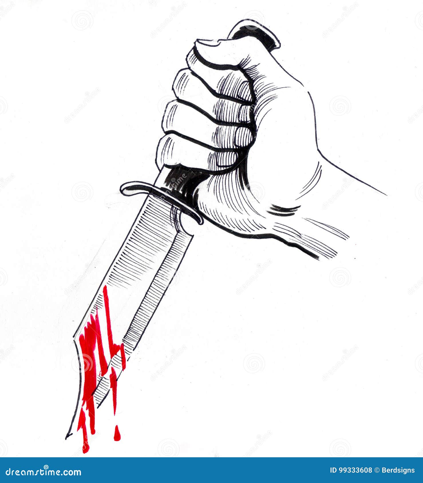 Hand With A Knife Stock Illustration Illustration Of Dagger 99333608