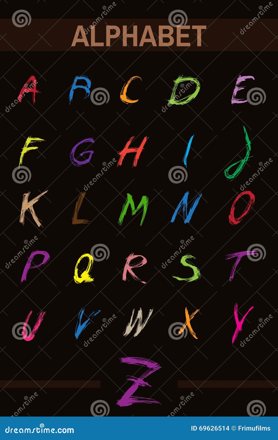 Ink Drawn Typography Sketchy Alphabet Stock Vector - Illustration of ...