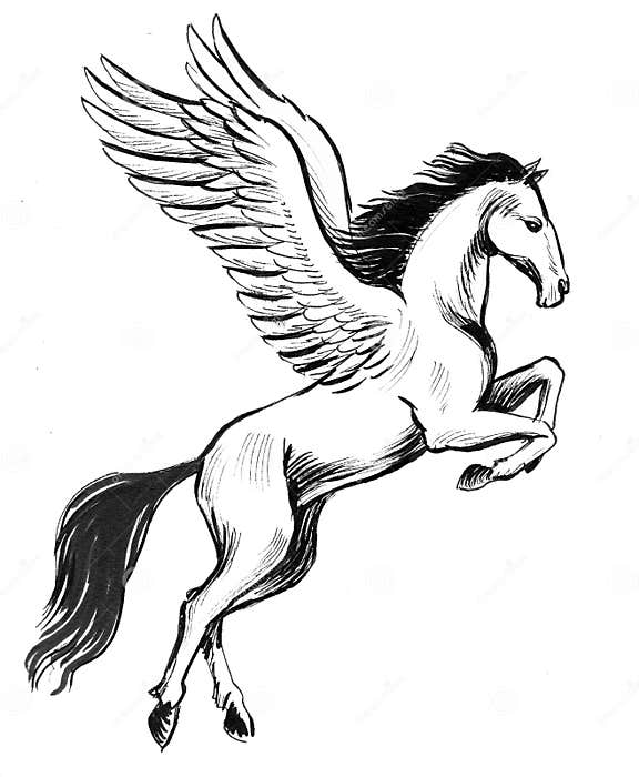 White pegasus stock illustration. Illustration of mythological 100549941