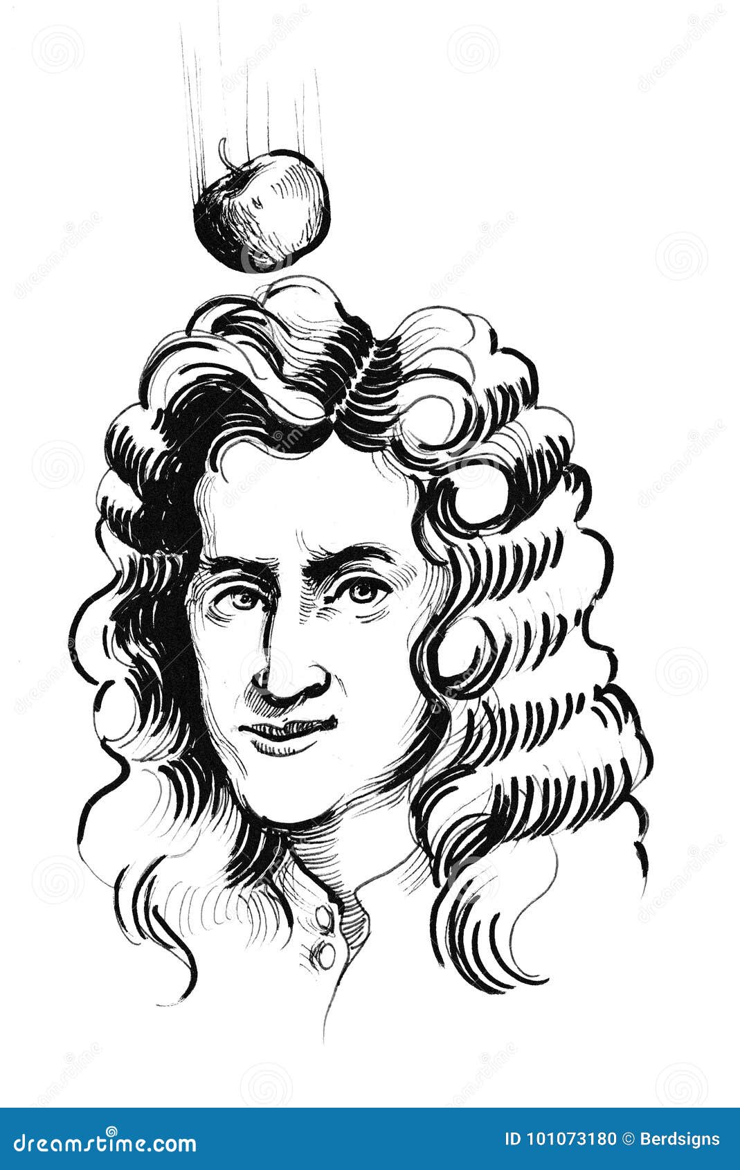 Sir Isaac Newton stock illustration. Illustration of isaac - 101073180
