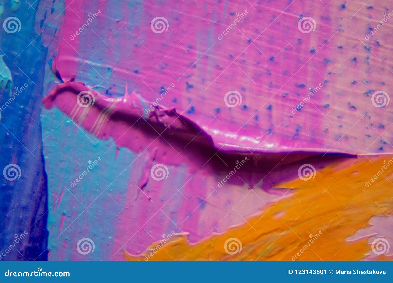 Fragment. Multicolored Texture Painting. Abstract Art Background. Oil ...