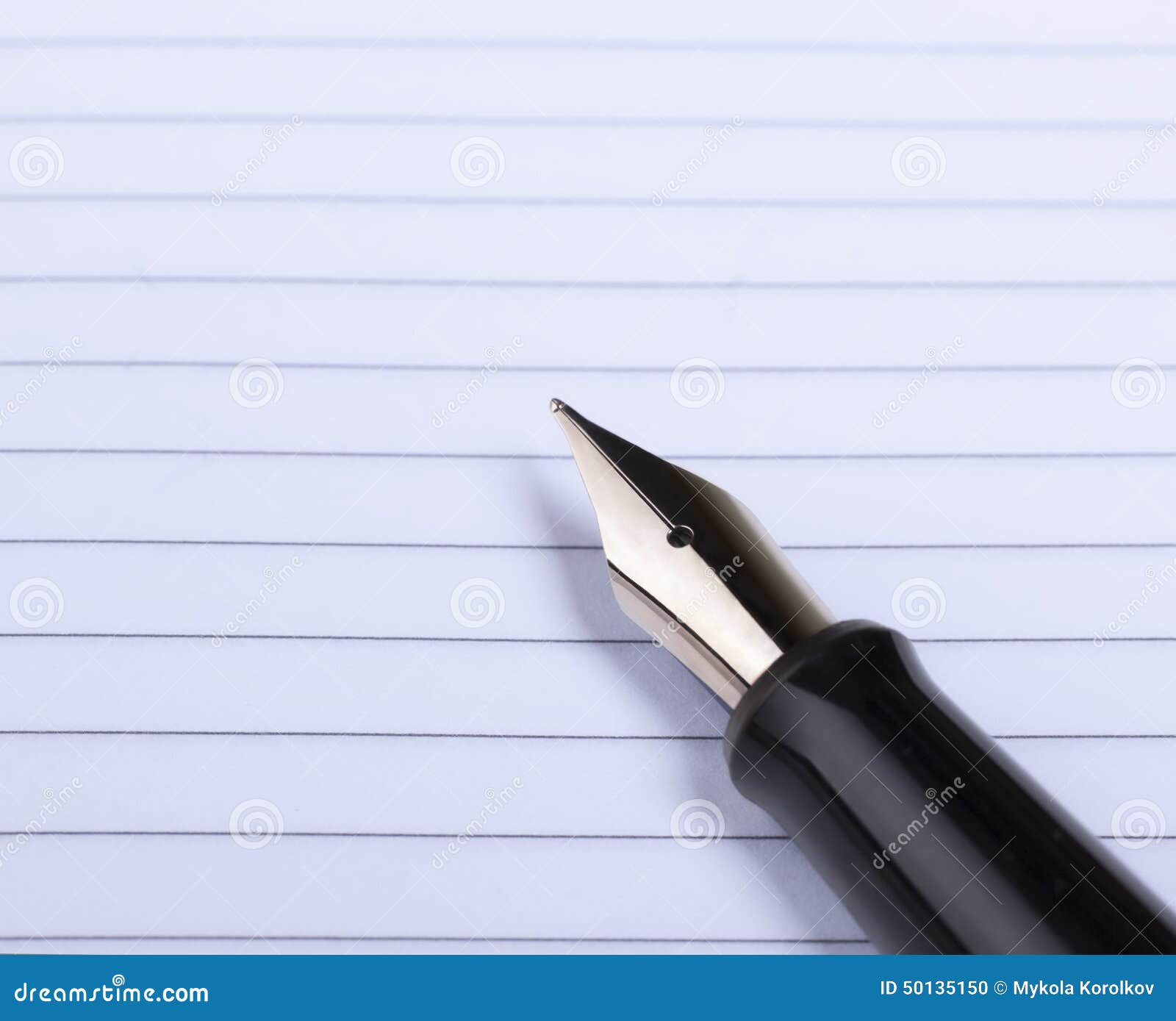 Ink Pen on lined paper. stock photo. Image of meeting 50135150