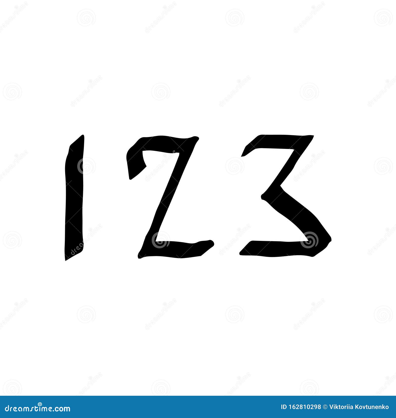 Ink Pen Numbers 123 Text Isolated On White Background Vector