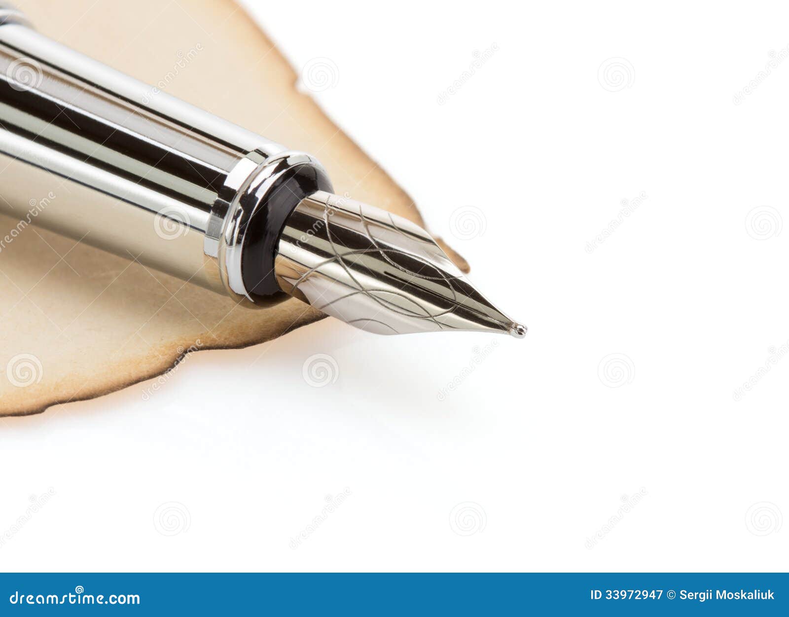 Ink pen and parchment stock image. Image of education 33972947