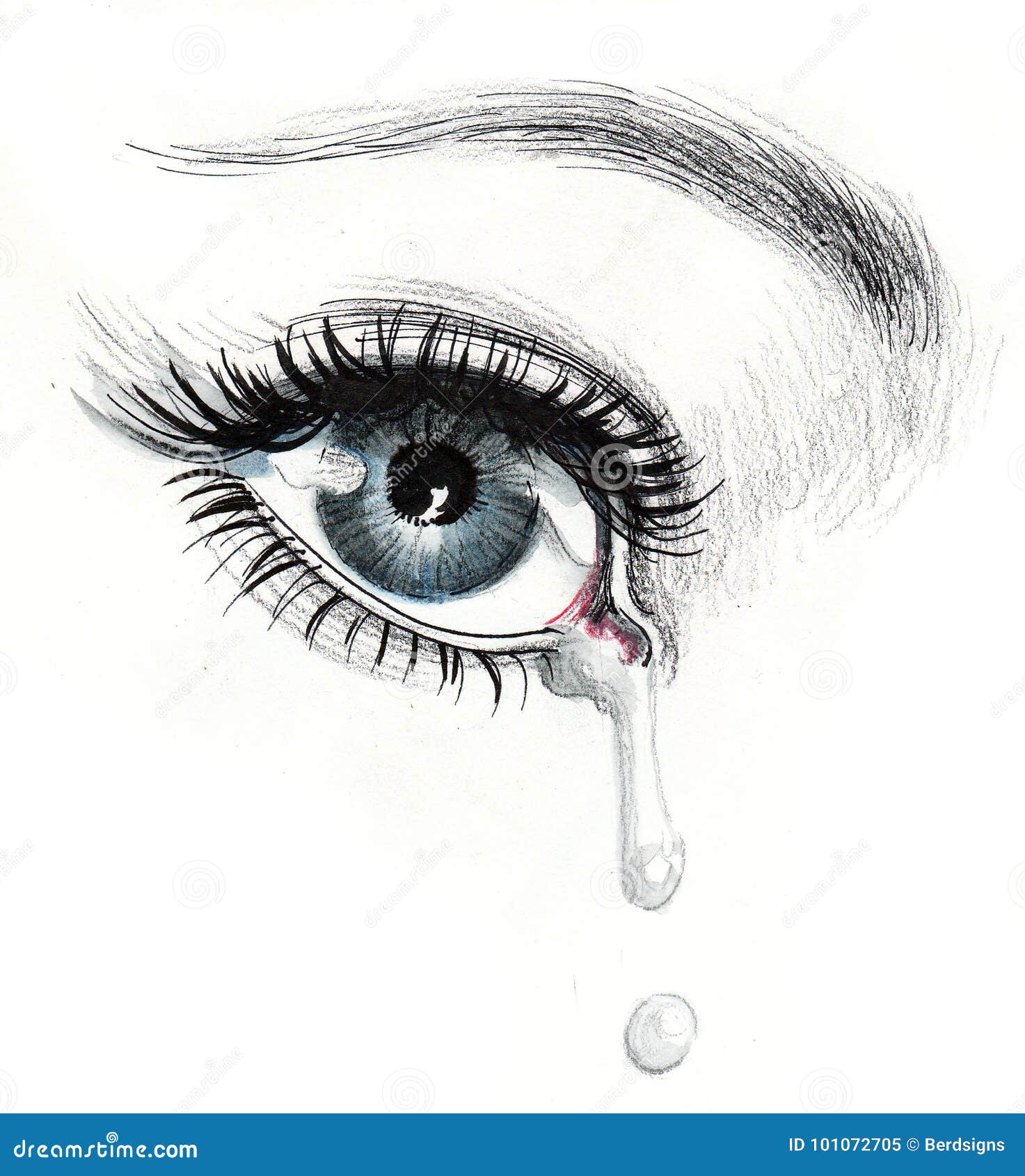 Pencil Drawing Eye Stock Photo - Download Image Now - Eye, Teardrop, Crying  - iStock