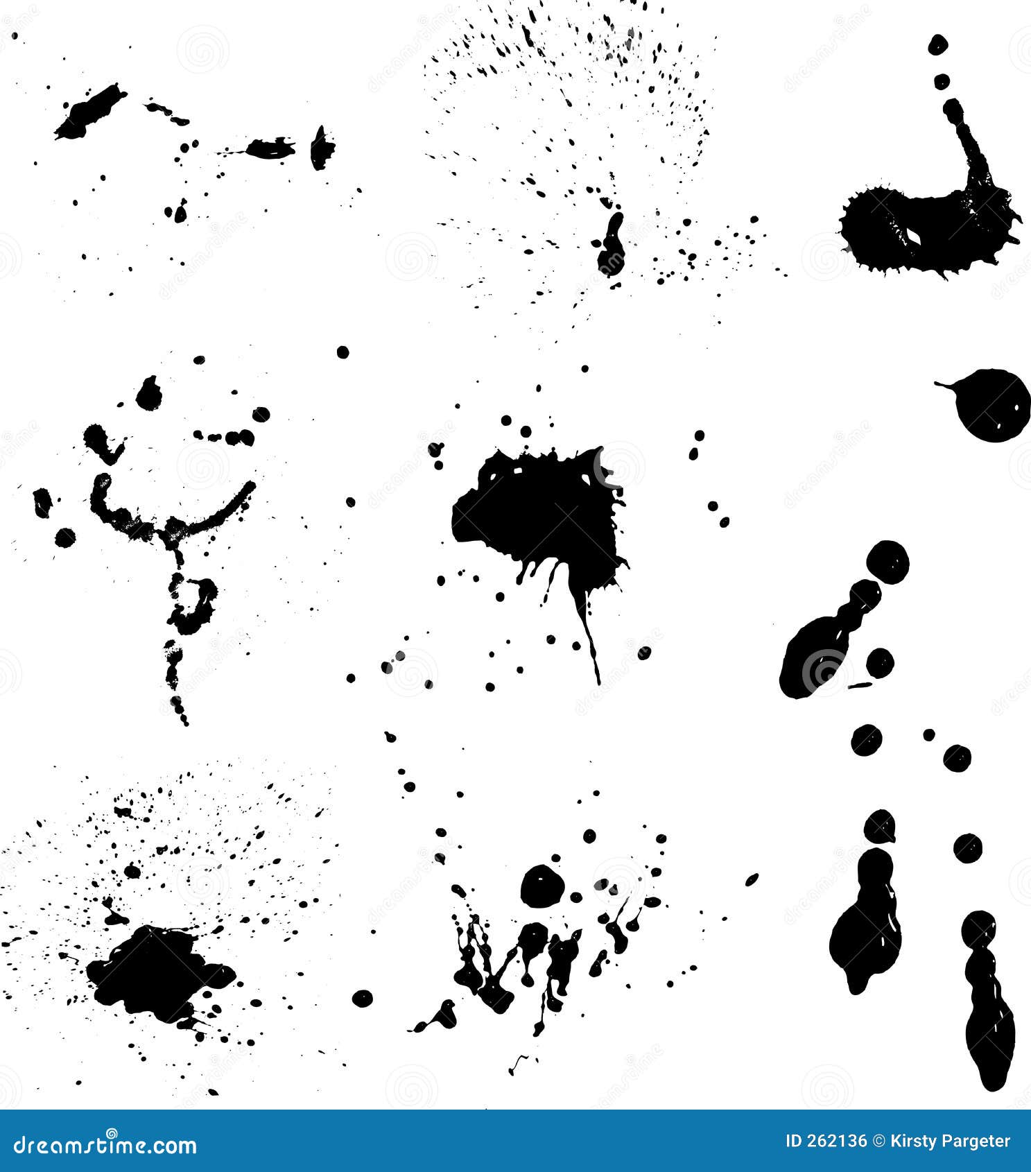 Ink splats stock vector. Illustration of blood, vector - 262136
