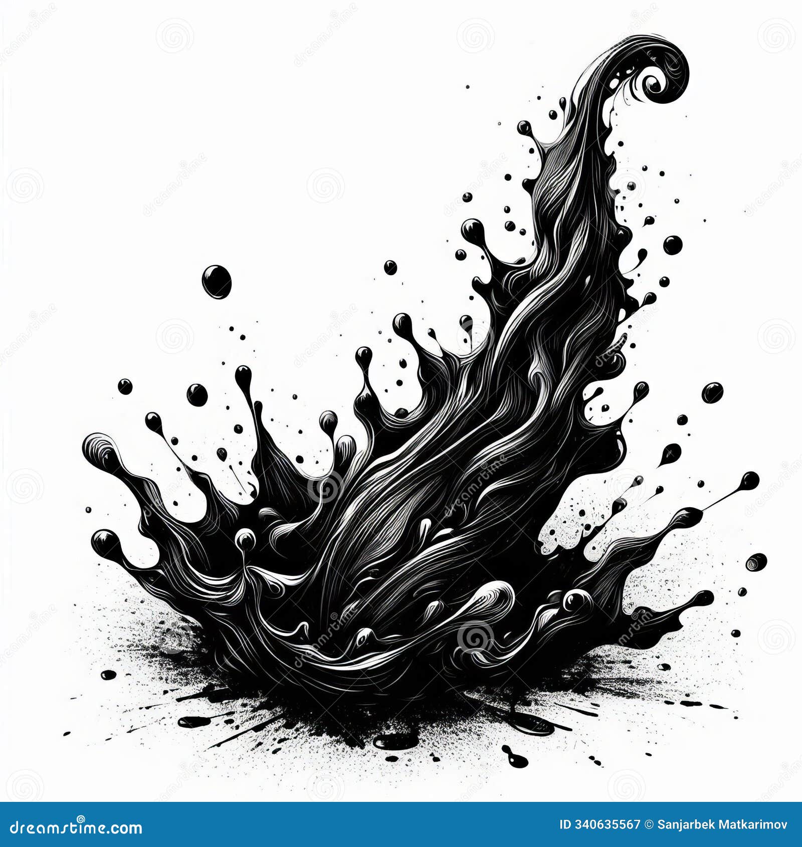 ink splatter a splatter that forms a dark viscous liquid with a