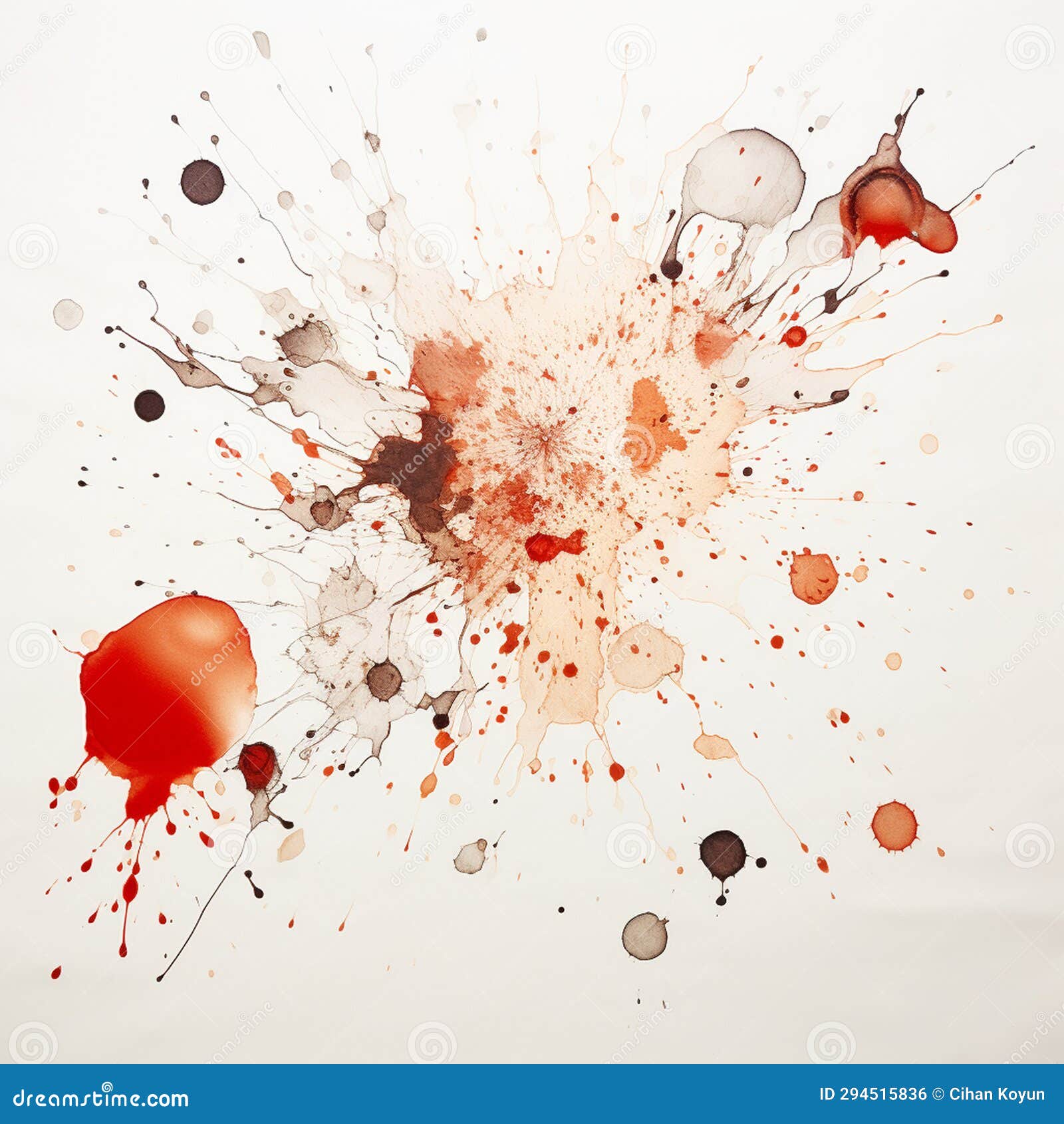 Ink Spots with Dripping Paint Stock Illustration Illustration of