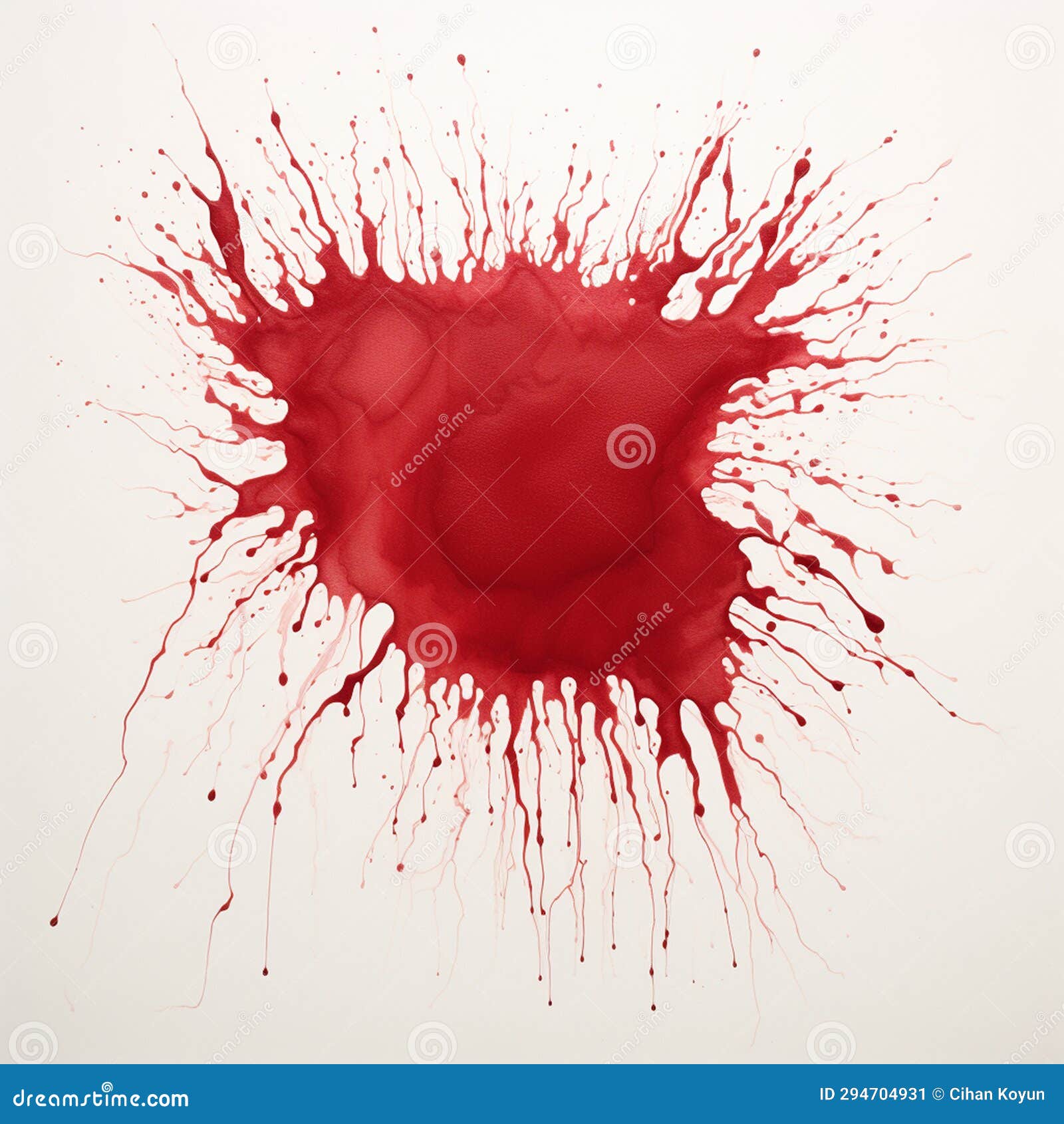 ink stain with abstract drip and colorful blot