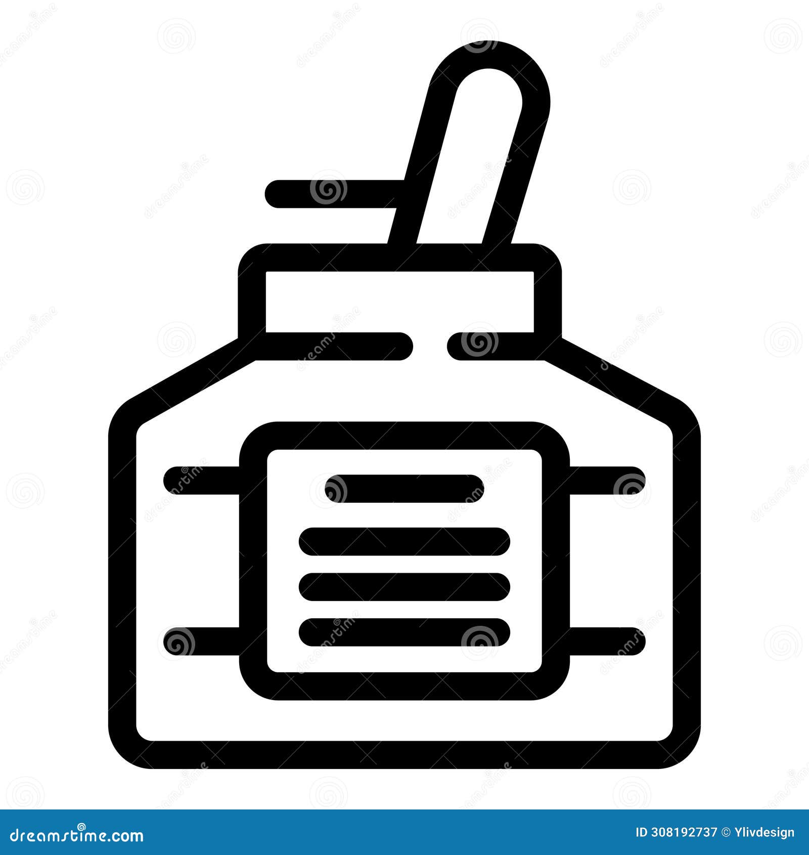 ink storage icon outline . drawing scripts utensil