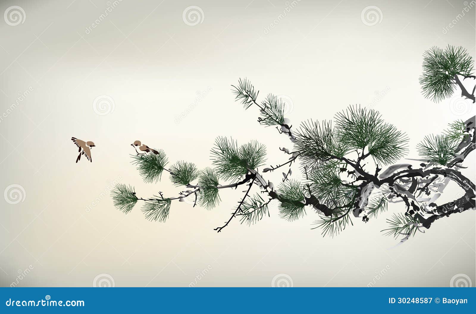 Ink style Pine Tree st...