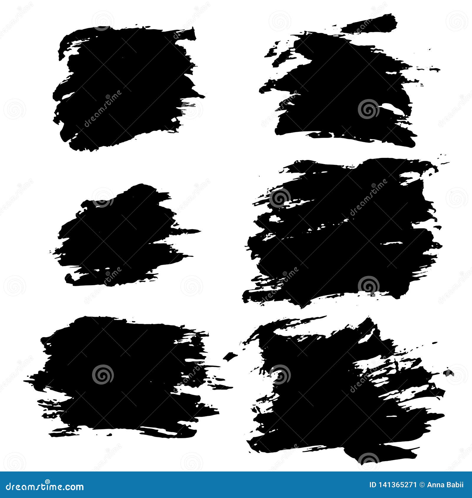 Download Ink Vector Dry Brush Frame Set. Vector Illustration. Grunge Hand Drawn Watercolor Texture. Space ...