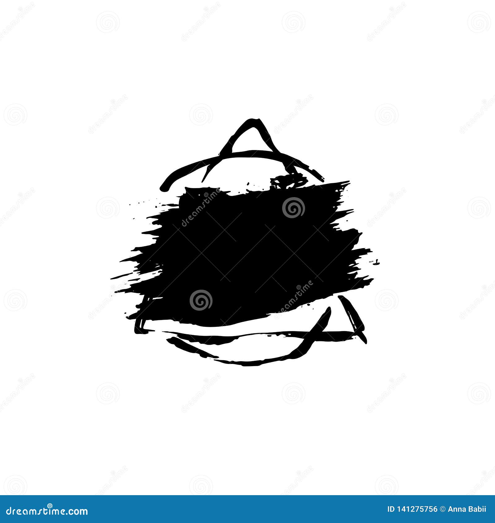 Download Ink Vector Dry Brush Frame. Vector Illustration. Grunge Hand Drawn Watercolor Texture. Space For ...