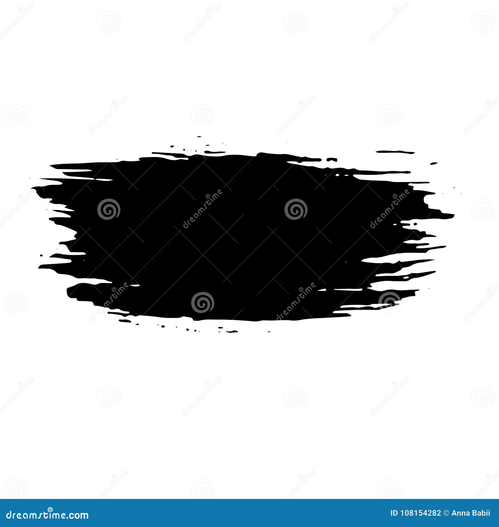 Ink Vector Dry Brush Stroke. Vector Illustration. Grunge Hand Drawn