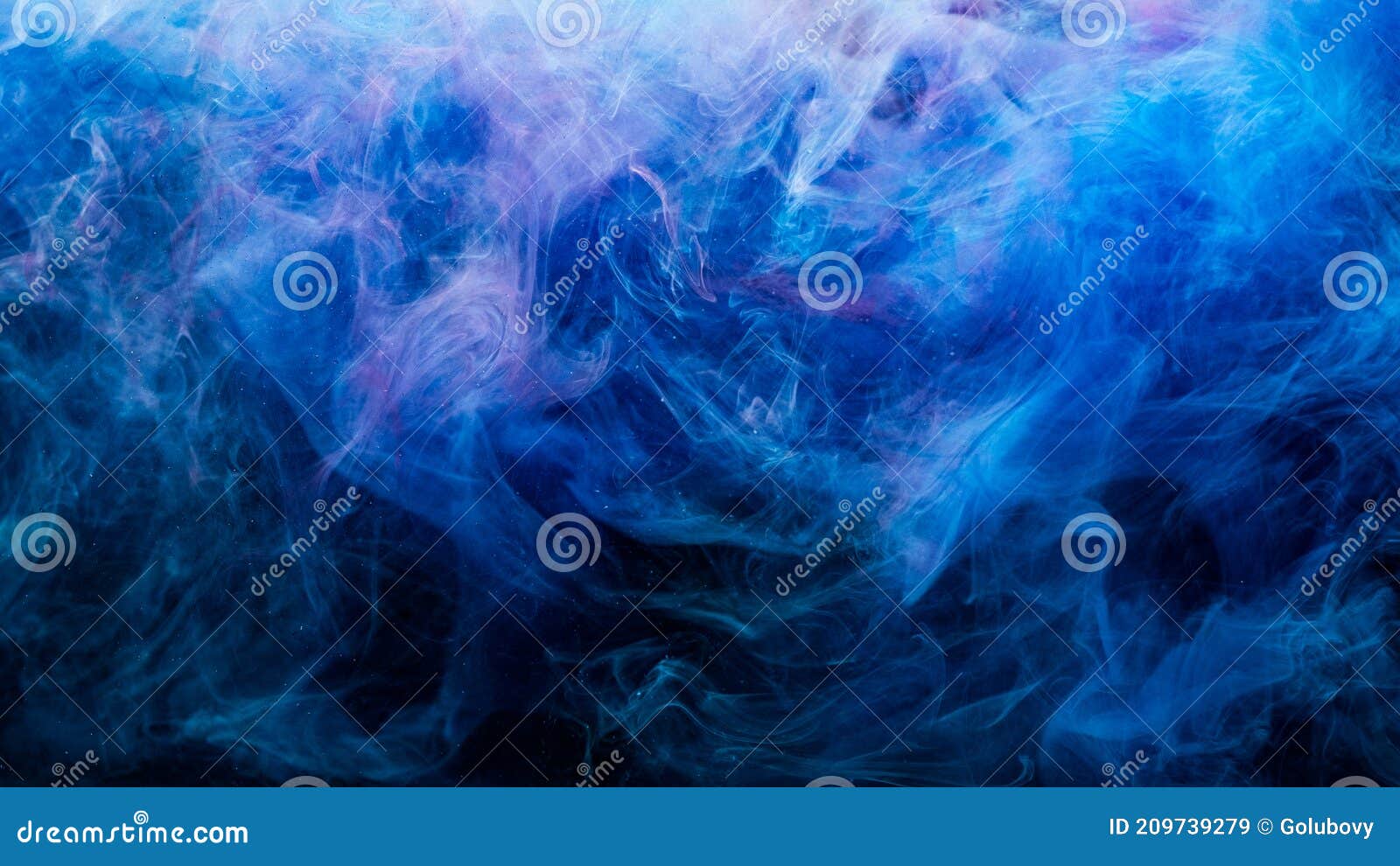 Color mist. Ink water. Haze texture. Fantasy night sky. Blue green shiny  glitter steam cloud blend on dark black abstract art background. Stock  Photo