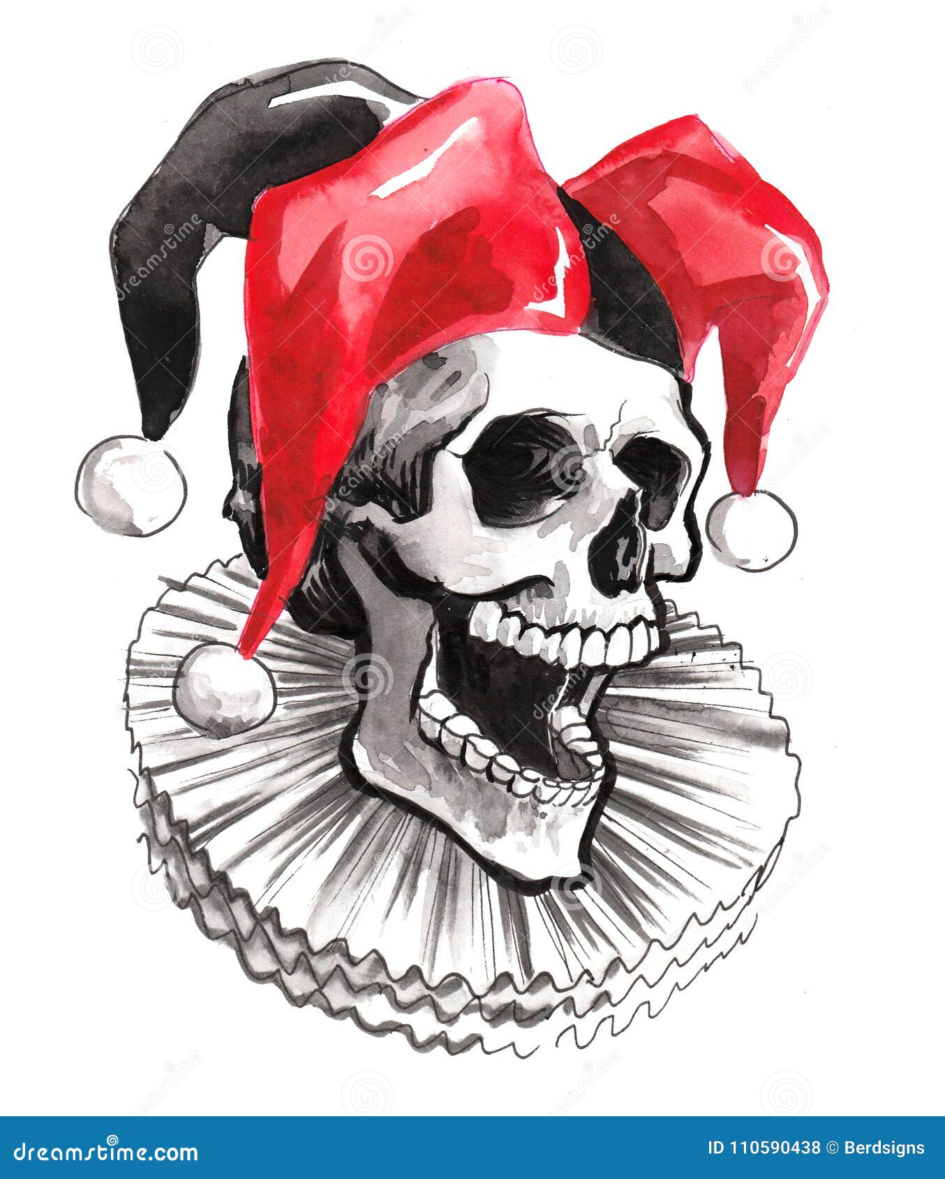 Dead jester stock illustration. Illustration of head - 110590438