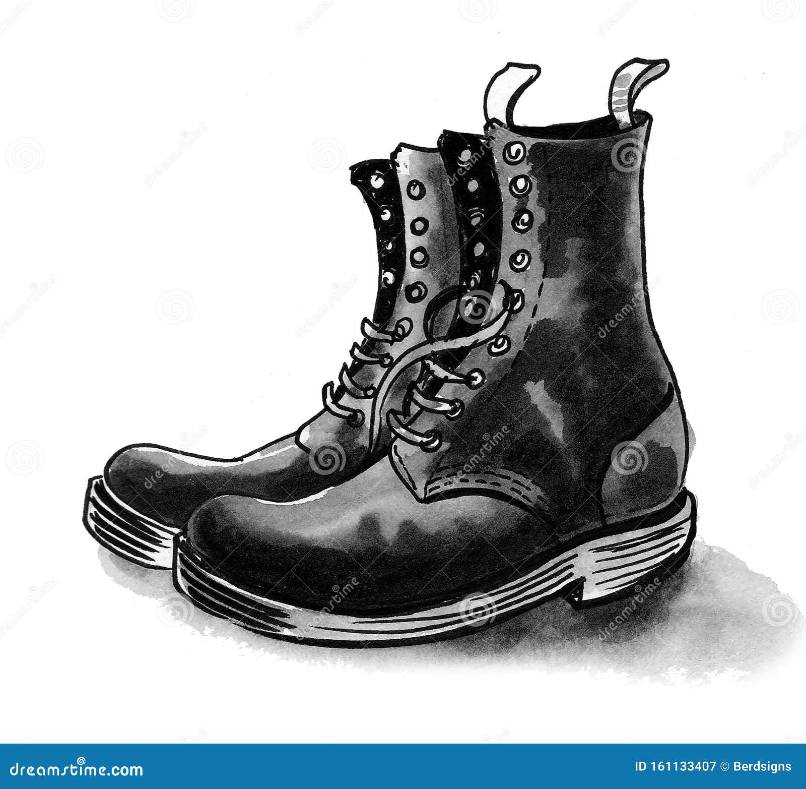 Military boots stock illustration. Illustration of watercolor - 161133407