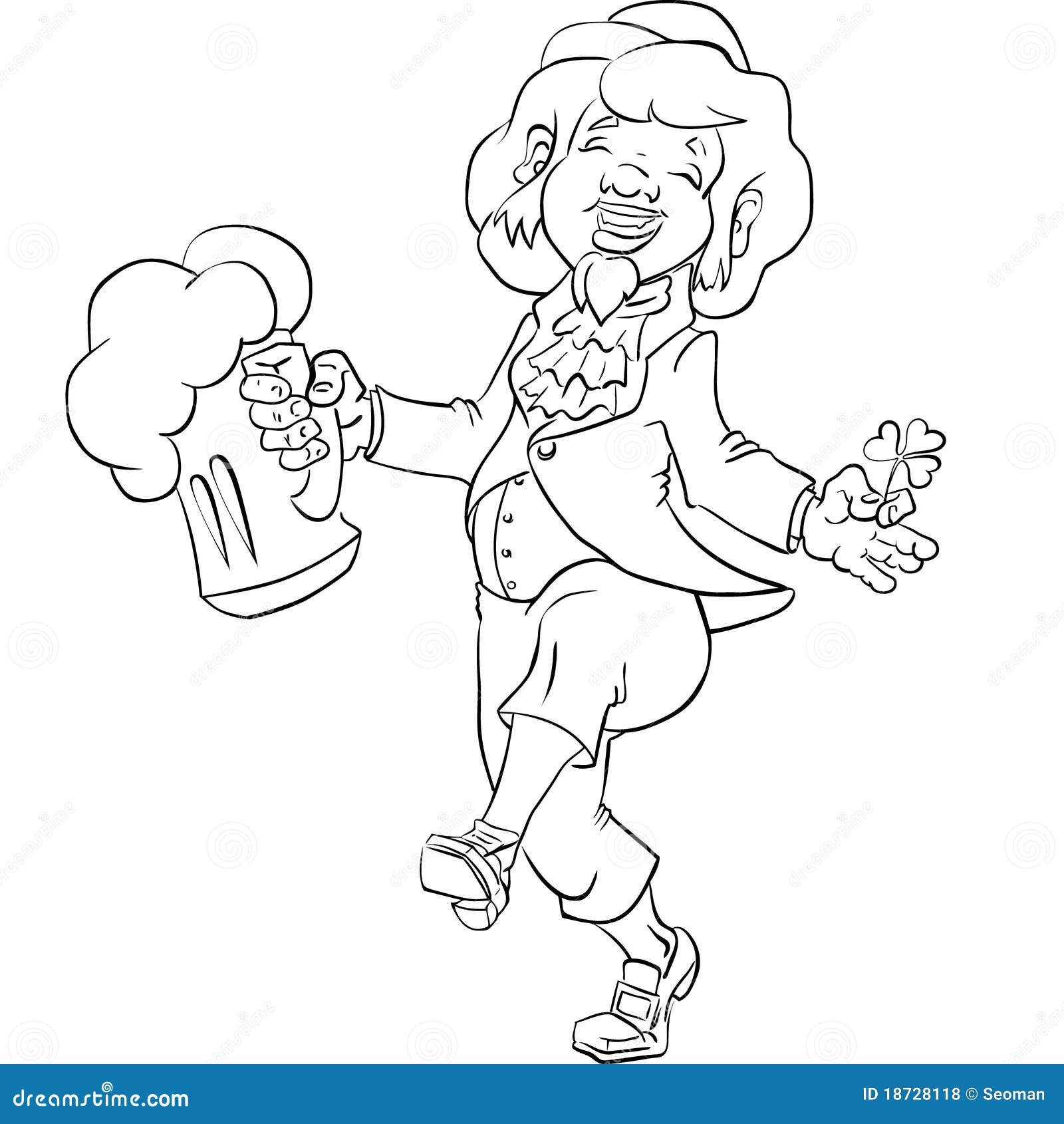 Inking dancing leprechaun stock vector. Illustration of active - 18728118