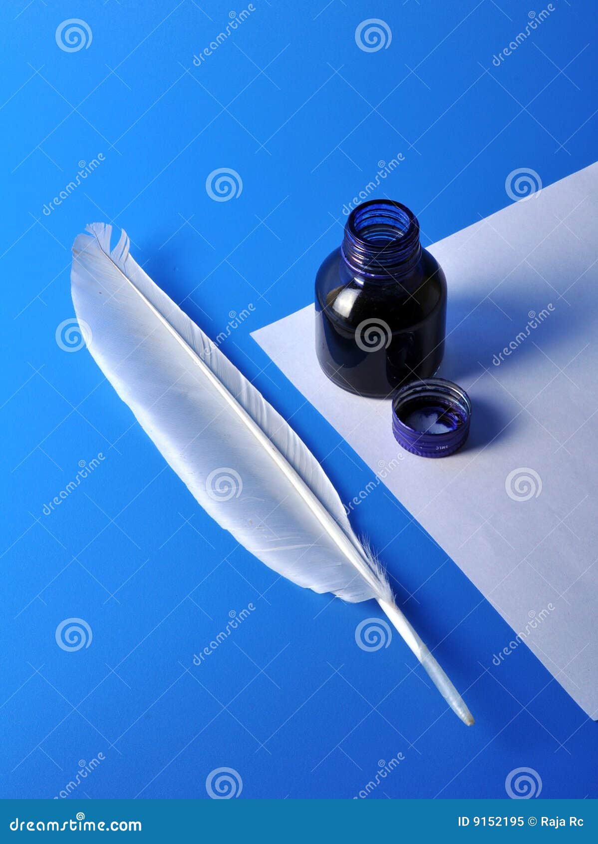 Inkwell and quill stock image. Image of feather, education 9152195