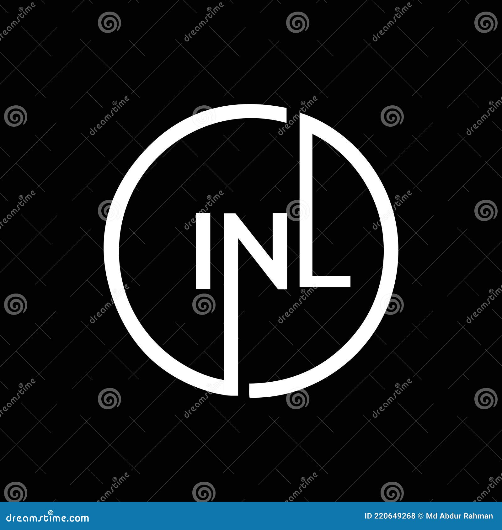 inl letter logo  on black background. inl creative initials letter logo concept. inl letter 