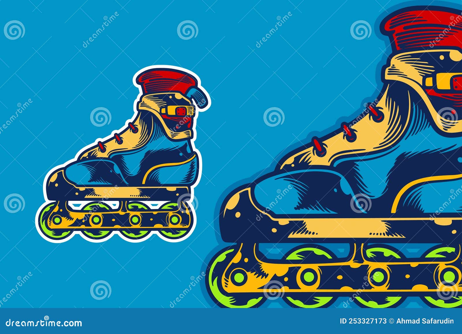 Inline Skate Vector Illustration Cartoon Style Stock Illustration