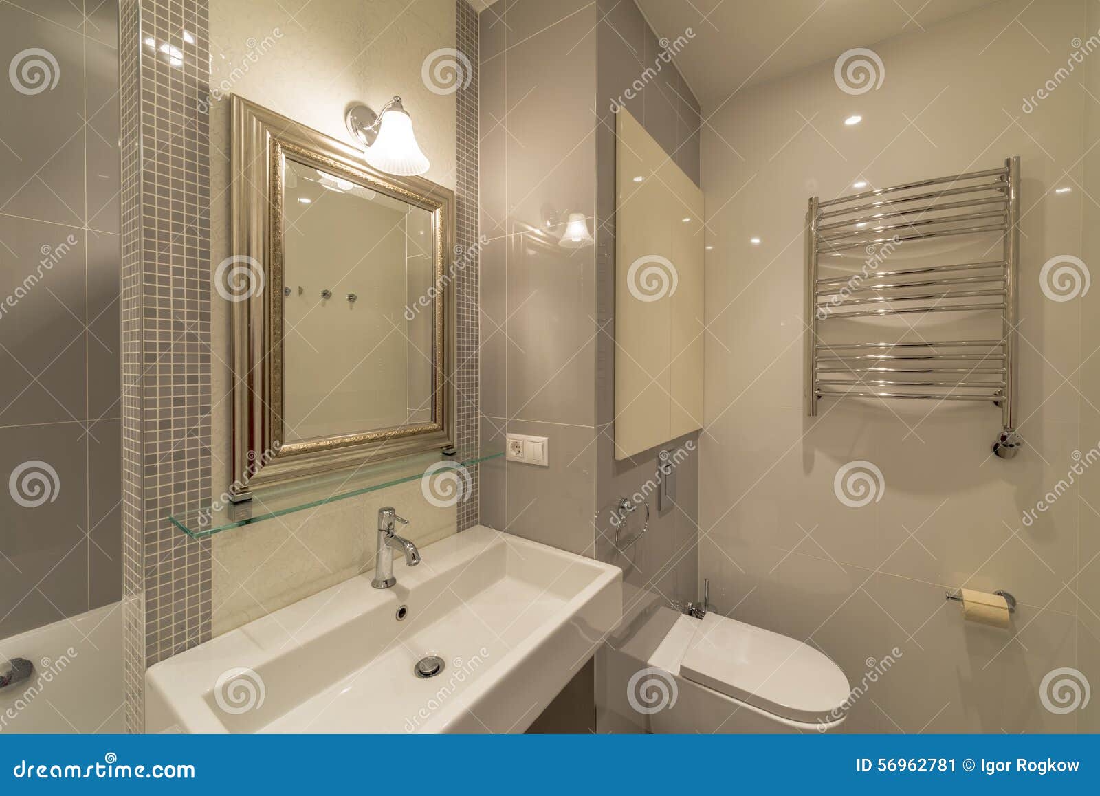 Innenraum Eines Modernen Badezimmers Stockbild - Bild von eines