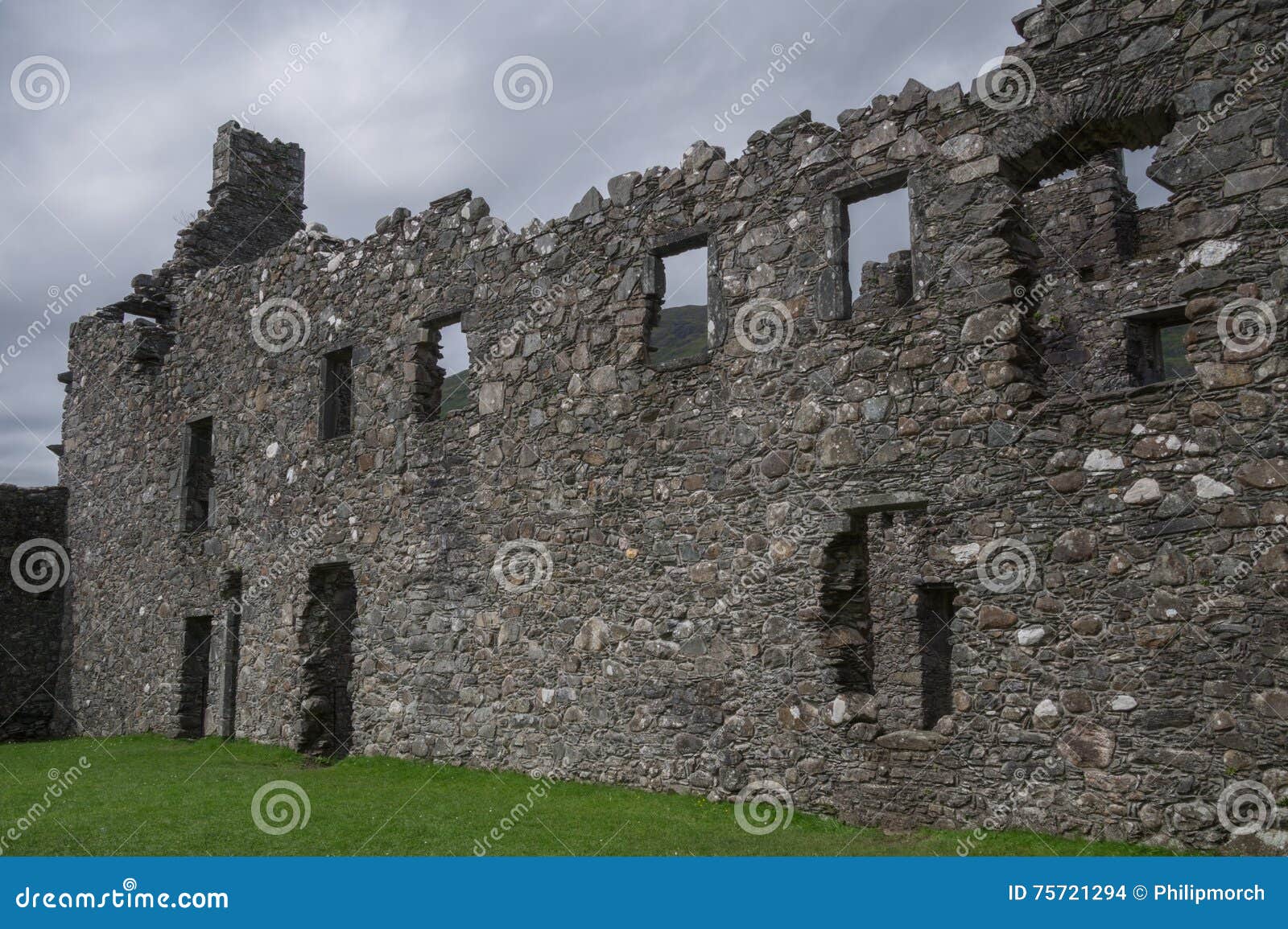 inner courtyard of kilchurn castle, loch awe, argyll and bute, scotland