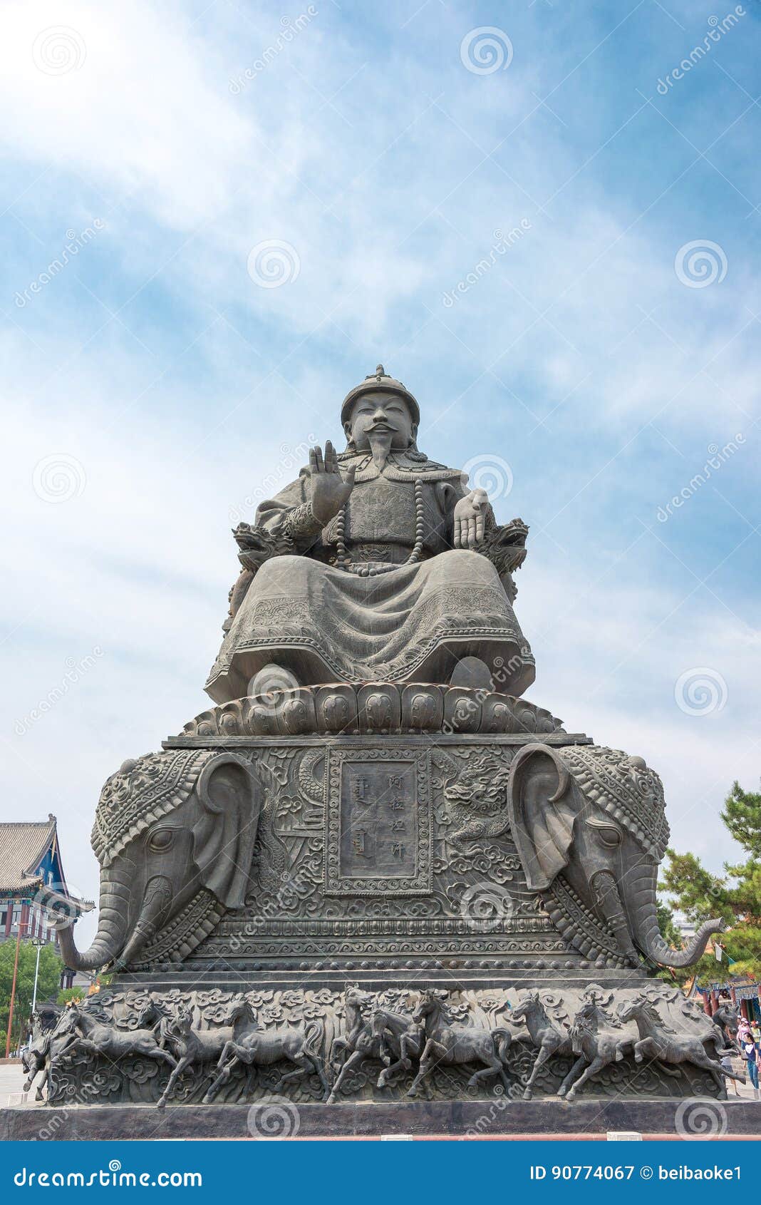 statue of altan khan (alatan khan) in the dazhao lamasery. a famous historic site in hohhot, inner mongolia, china.