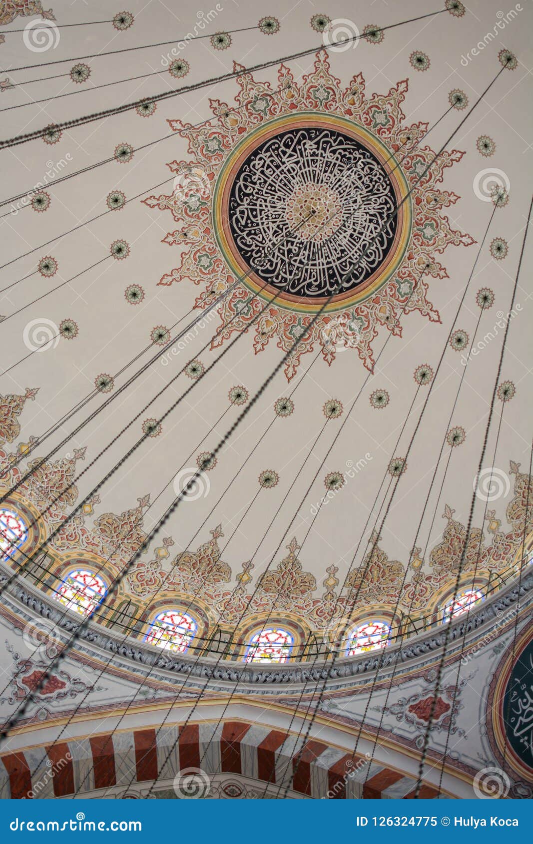 Inner View of Dome in Ottoman Architecture Stock Image Image of