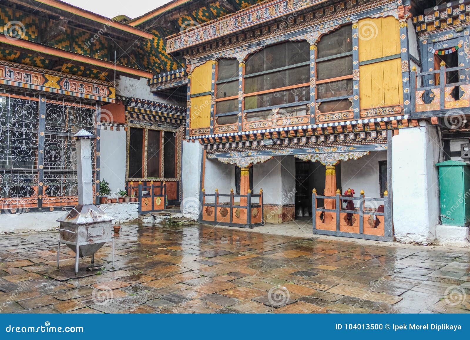 inner view of trongsa dzong, one of the oldest dzongs in bumthang, bhutan