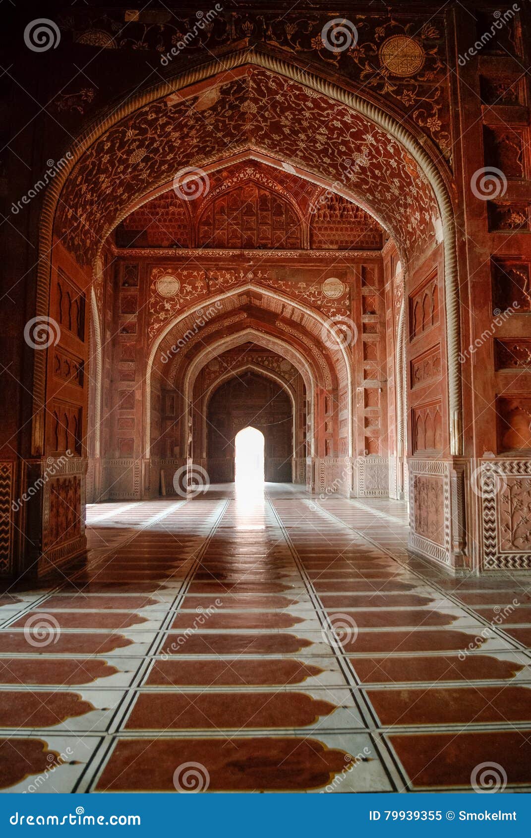 Innerhalb Der Moschee In Taj Mahal Komplex Agra Indien