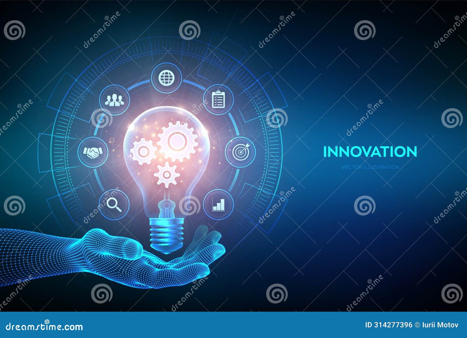 innovation. business innovative idea and solution concept. creative idea, inspiration. brainstorming. creativity. light bulb with