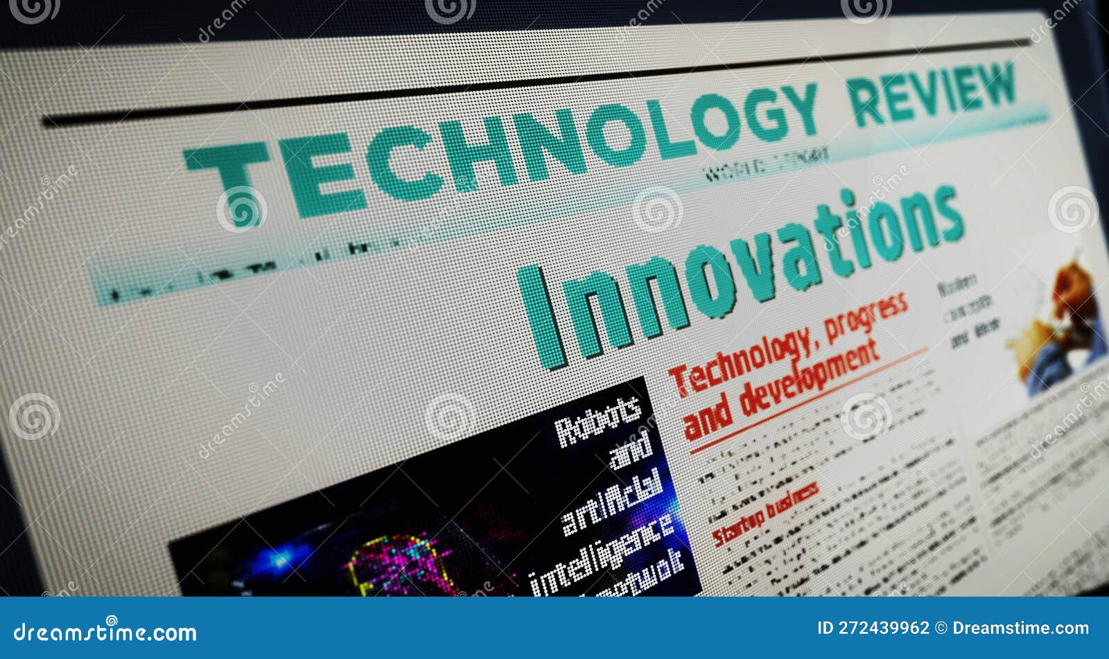 Innovation Creative and Development Newspaper on Mobile Tablet Screen