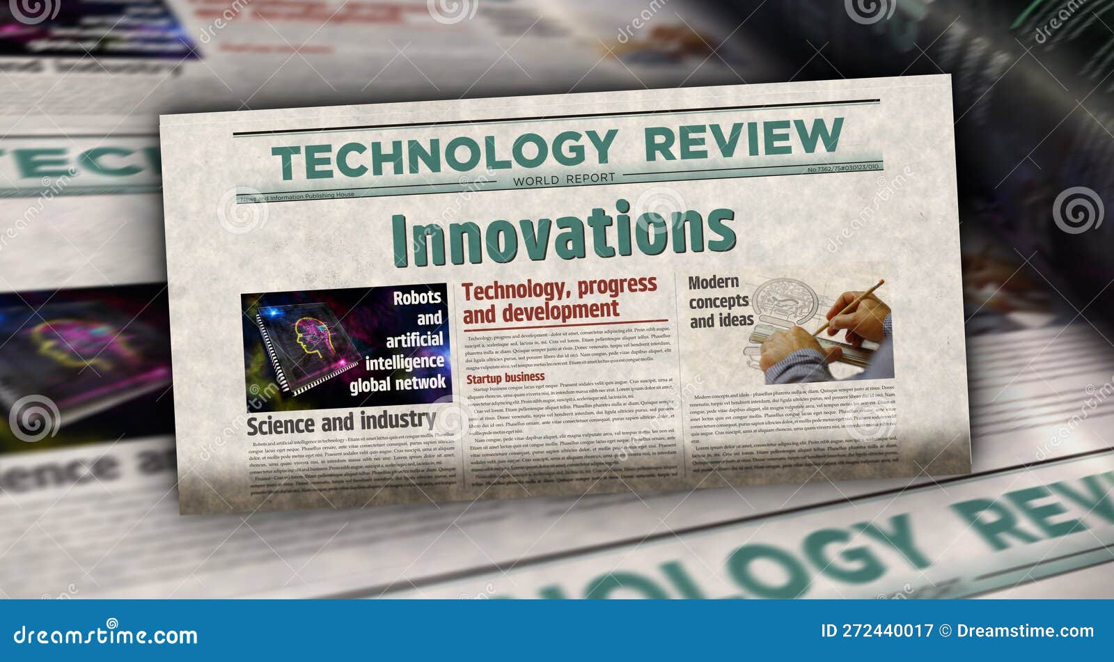 Innovation Creative and Development Newspaper Printing Media Stock