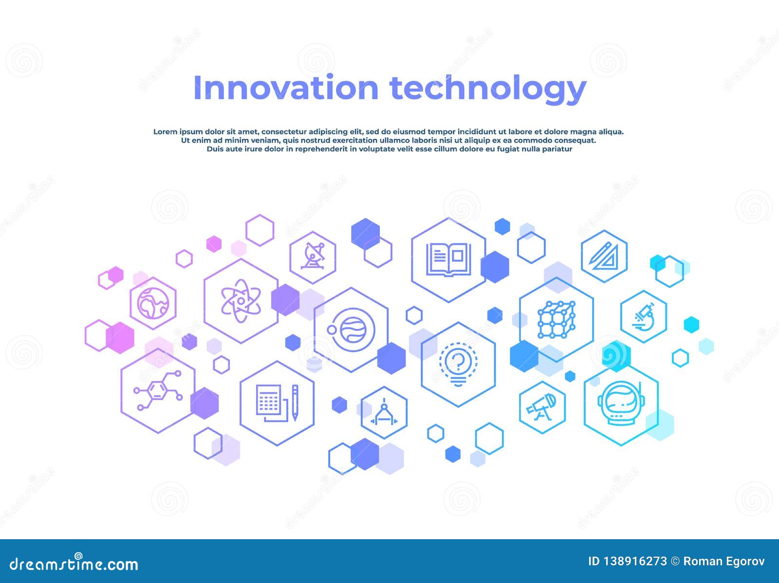 innovation line concept. laboratory research, creative technology invention abstract business concept. technology poster