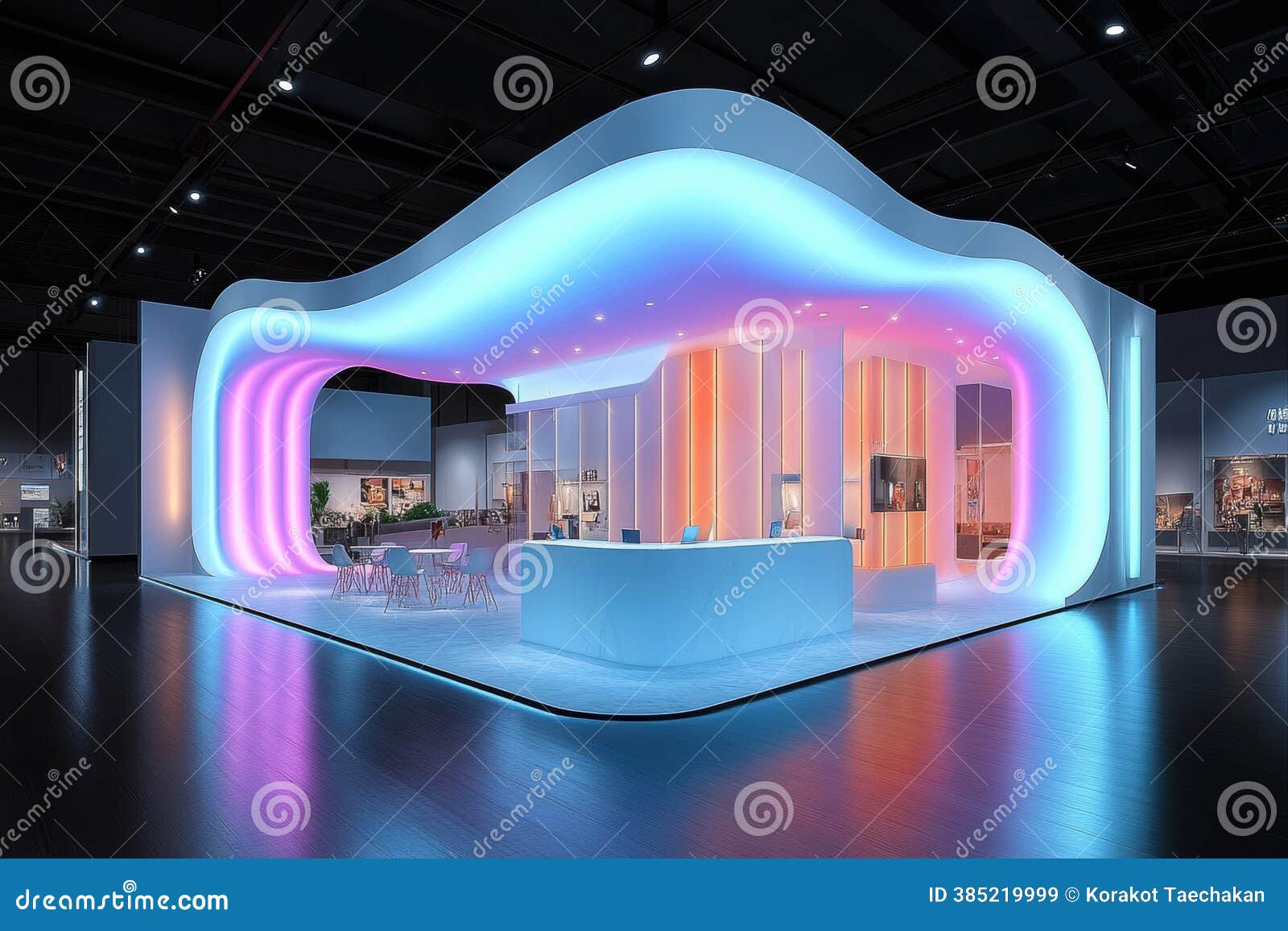 Innovative Design Showcase Modern Exhibition Space Digital Art