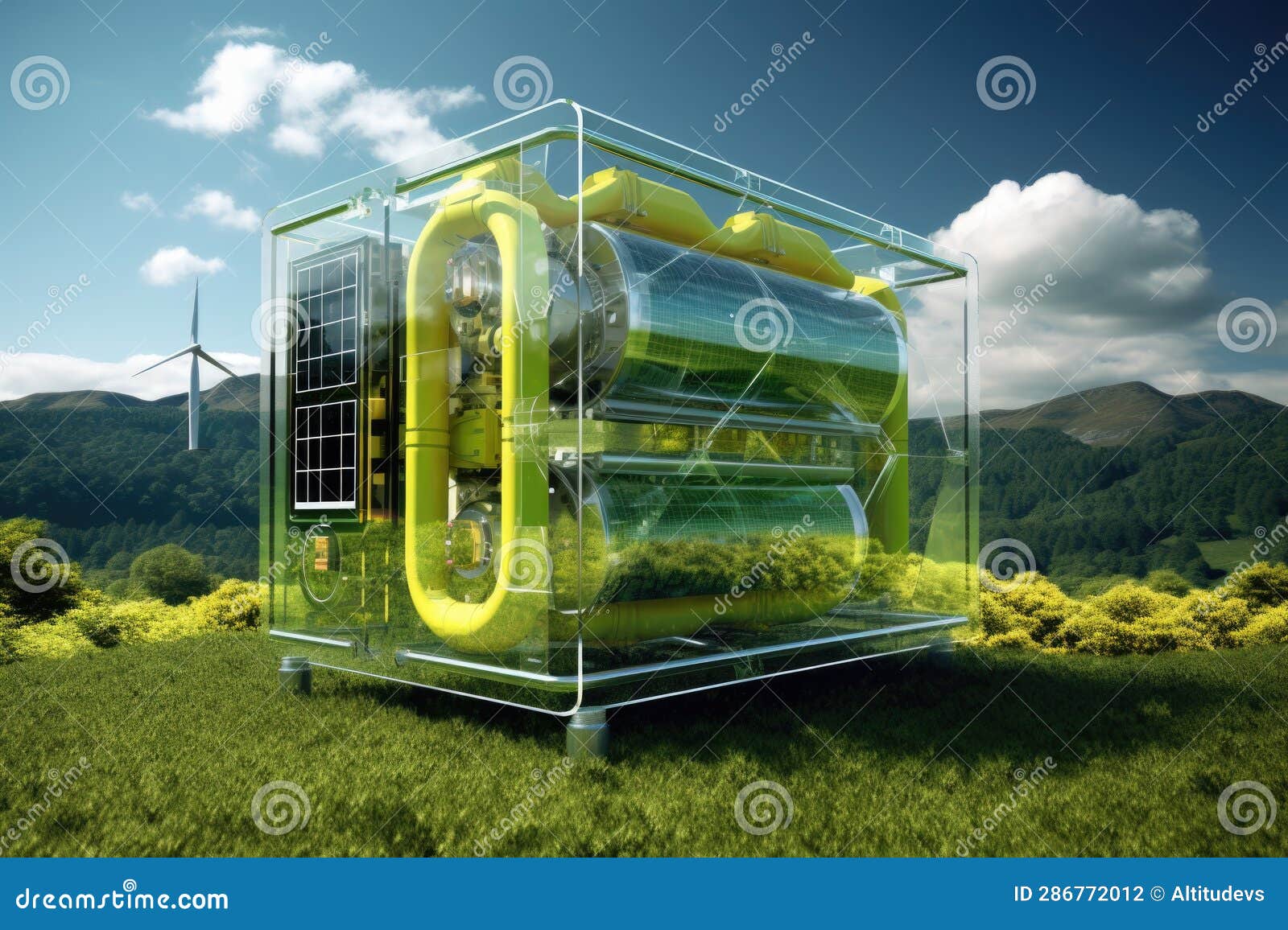 Innovative Renewable Energy Sources with Fuel Cells Stock Photo Image